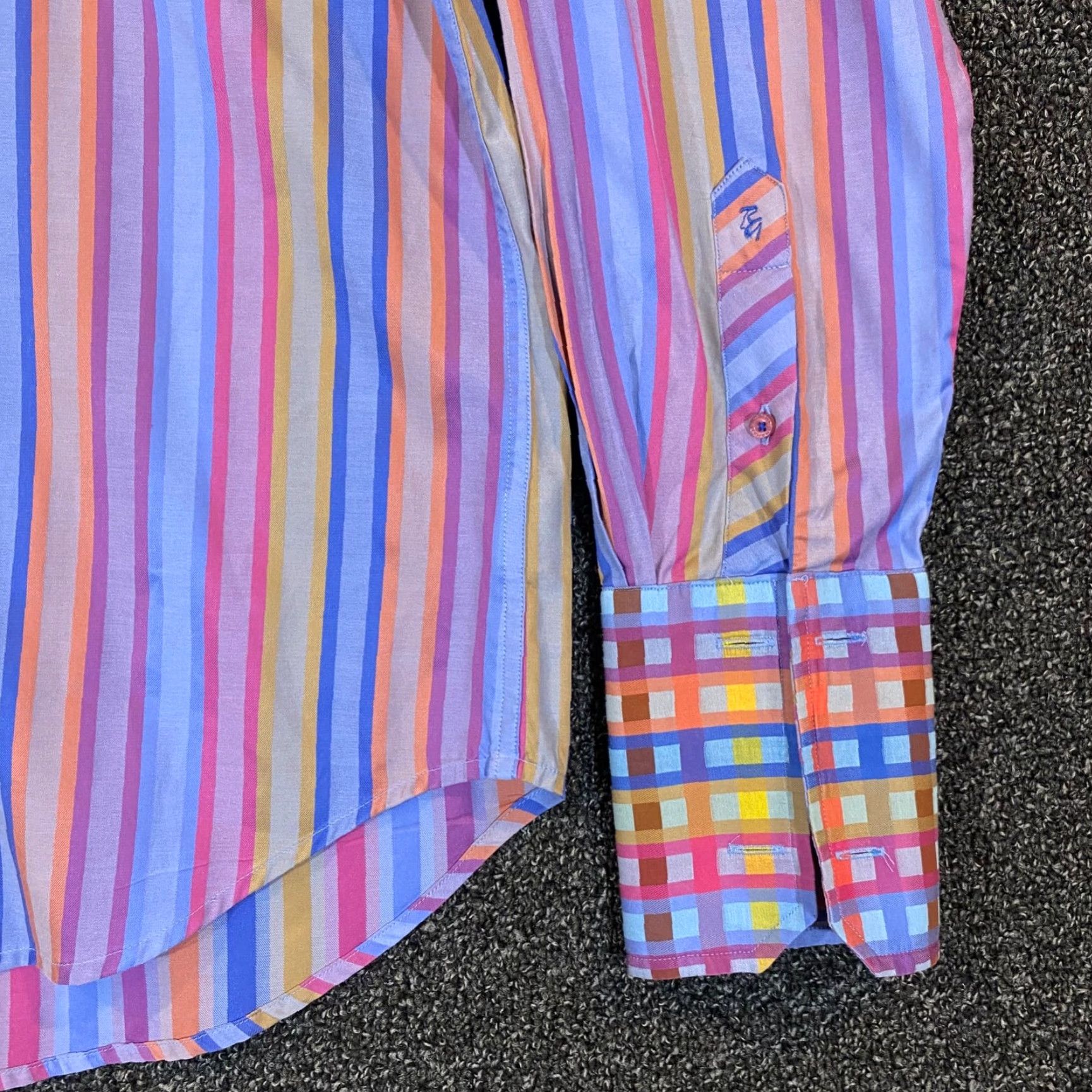 Robert Graham Robert Graham Shirt Men Medium Multicolor Striped Open Button Up Top Long Sleeve Mens Size US M / EU 48-50 / 2 - 4 Thumbnail