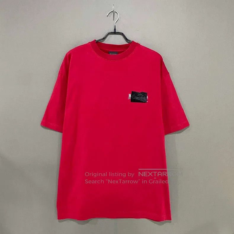 Balenciaga Balenciaga Red rubber print cola short-sleeve Size US L / EU 52-54 / 3 - 1 Thumbnail