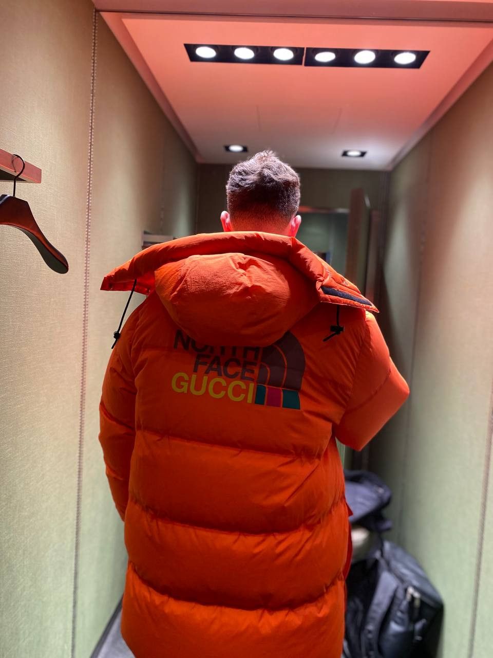 image of Gucci x The North Face Down Jacket in Orange, Men's (Size XL)