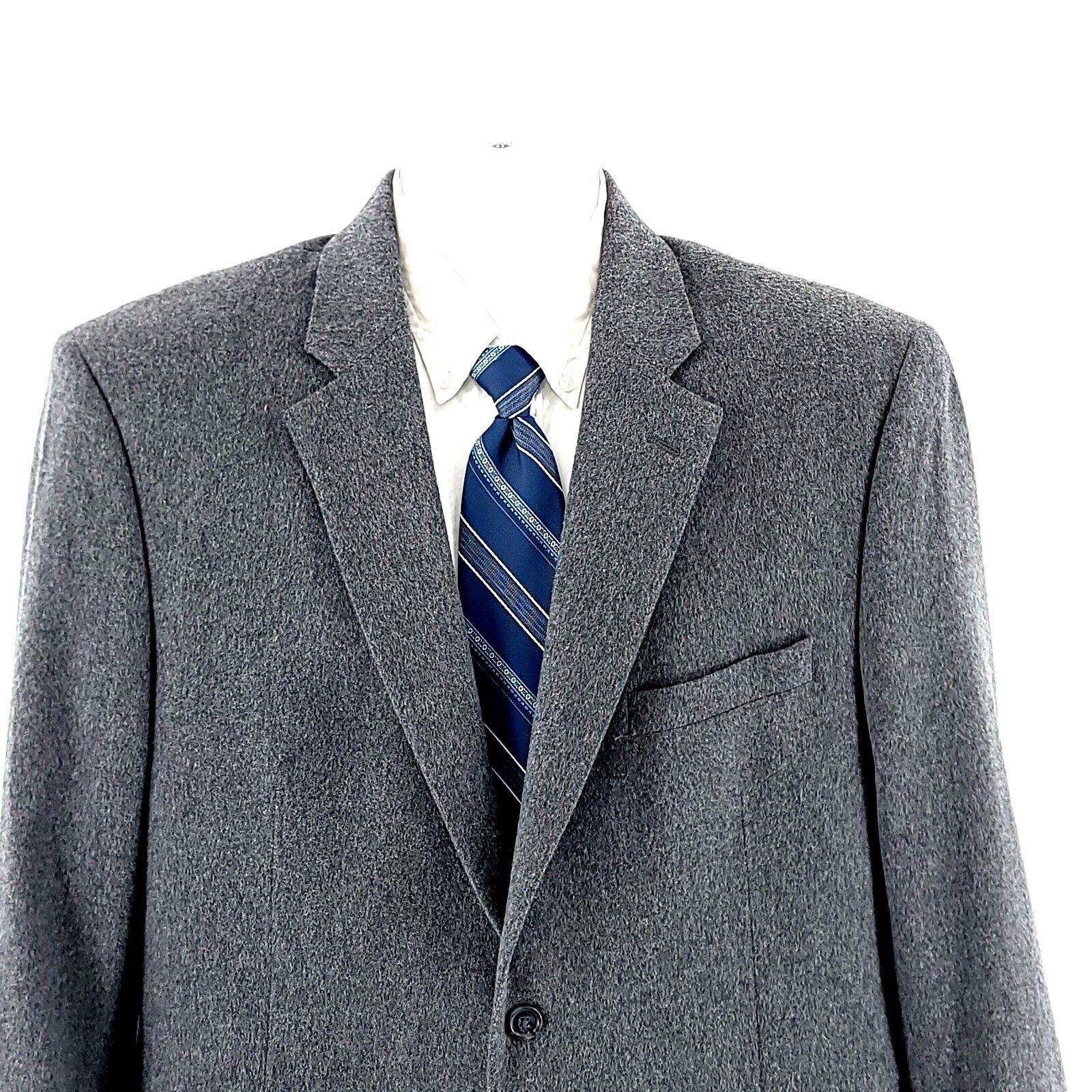 Jos. A. Bank Jos A Bank Flannel Wool Cashmere Gray 2 Button Sport Coat 42 Size 42S - 1 Thumbnail