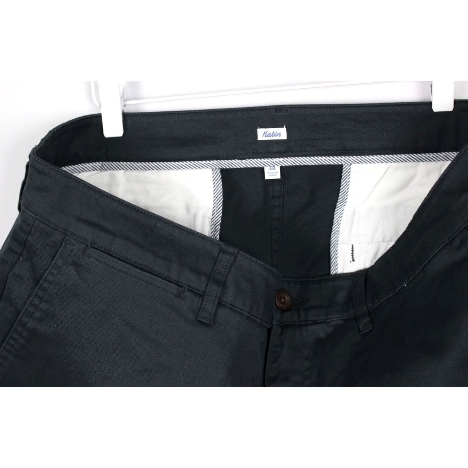 Katin Katin Mens 8.5" Court Chino Shorts Size 38 Washed Black Stretch Flat Front Size US 38 / EU 54 - 4 Thumbnail