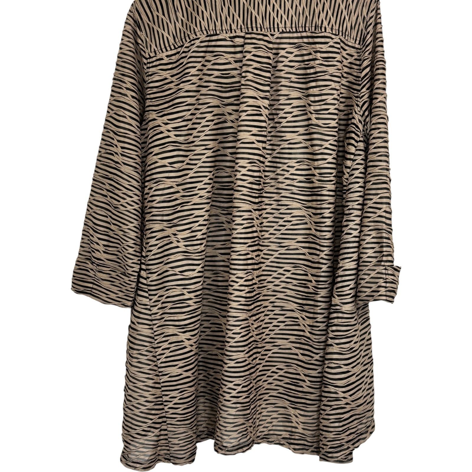 Other Vincente Shawl Shrug XL Brown Black Striped Textured Size XL / US 12-14 / IT 48-50 - 7 Thumbnail