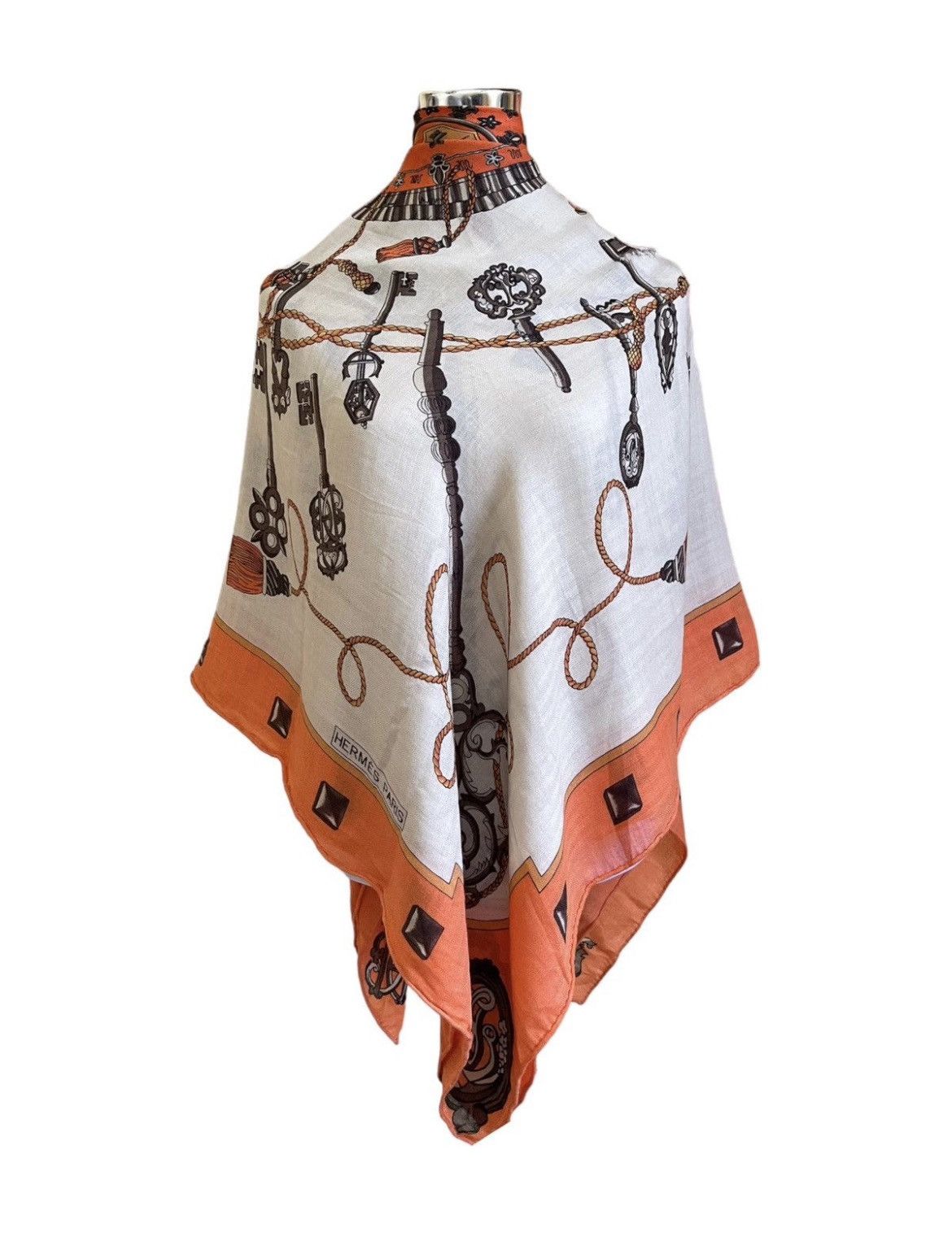 Hermes Les Cles Blanket Cashmere Scarft