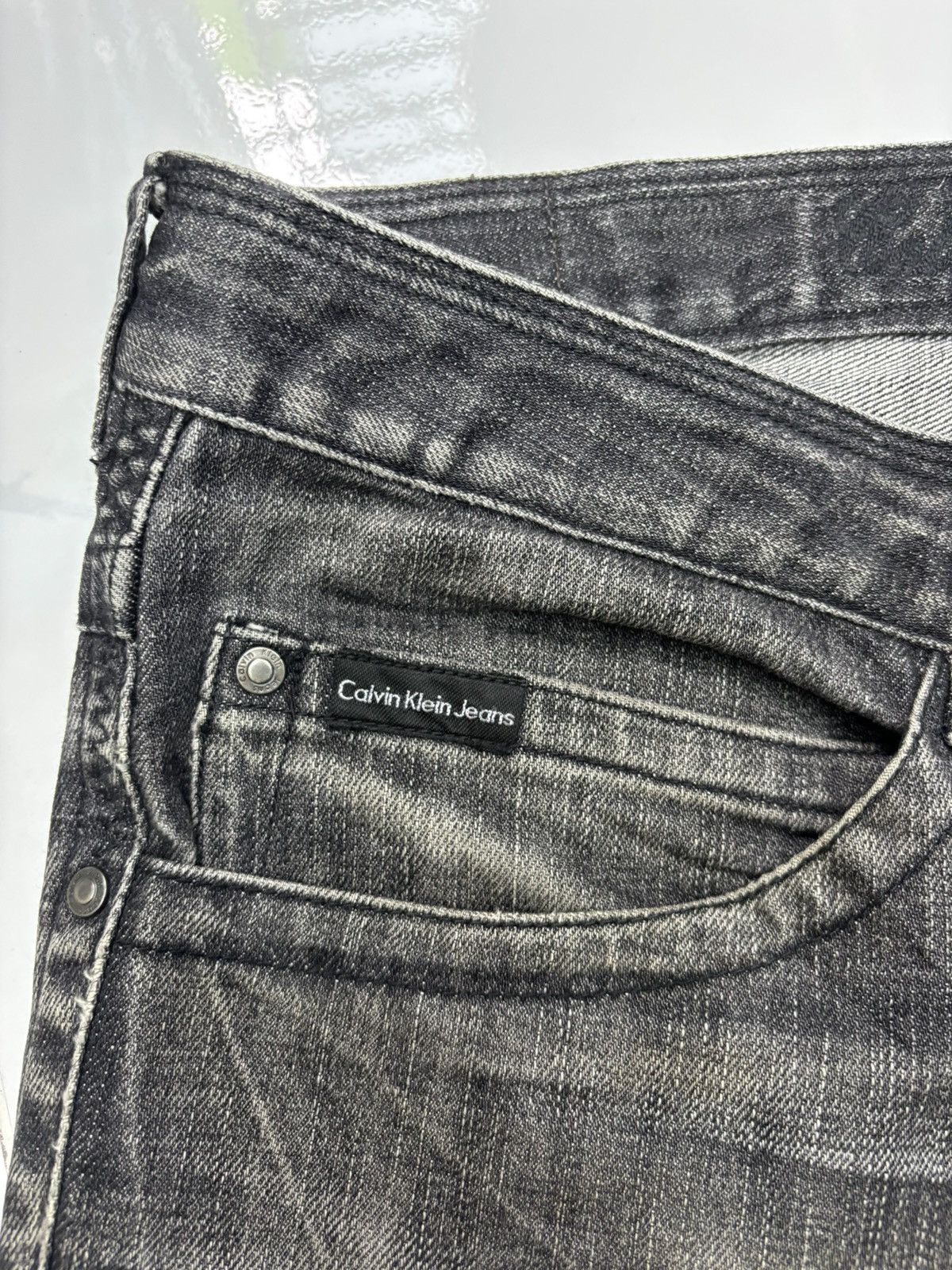 Kapital 🔥CALVIN KLEIN FADED BLACK BOOTCUT FLARE JEANS Size US 34 / EU 50 - 10 Thumbnail
