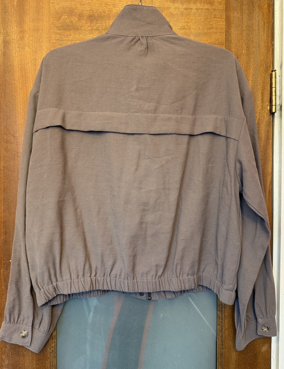 Nine West Nine West Mauve Grey Drape Bomber Jacket w Elastic Waist/LS Size M / US 6-8 / IT 42-44 - 5 Thumbnail