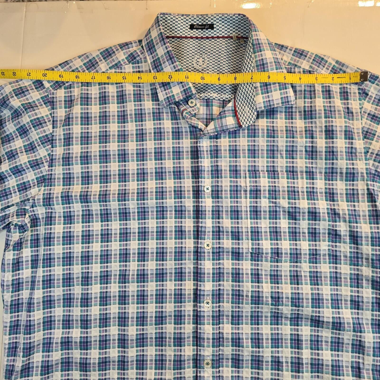 Other BUGATCHI Long Sleeved Plaid Button Up Shirt Men's XL Blue Size US XL / EU 56 / 4 - 7 Thumbnail
