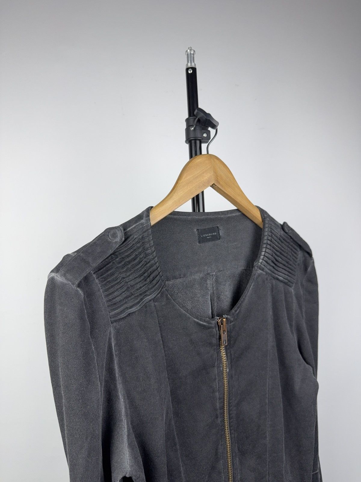 LIEBESKIND BERLIN Avant Garde Gothic Liebeskind Berlin Gray Moto Zip Jacket Size M / US 6-8 / IT 42-44 - 3 Thumbnail