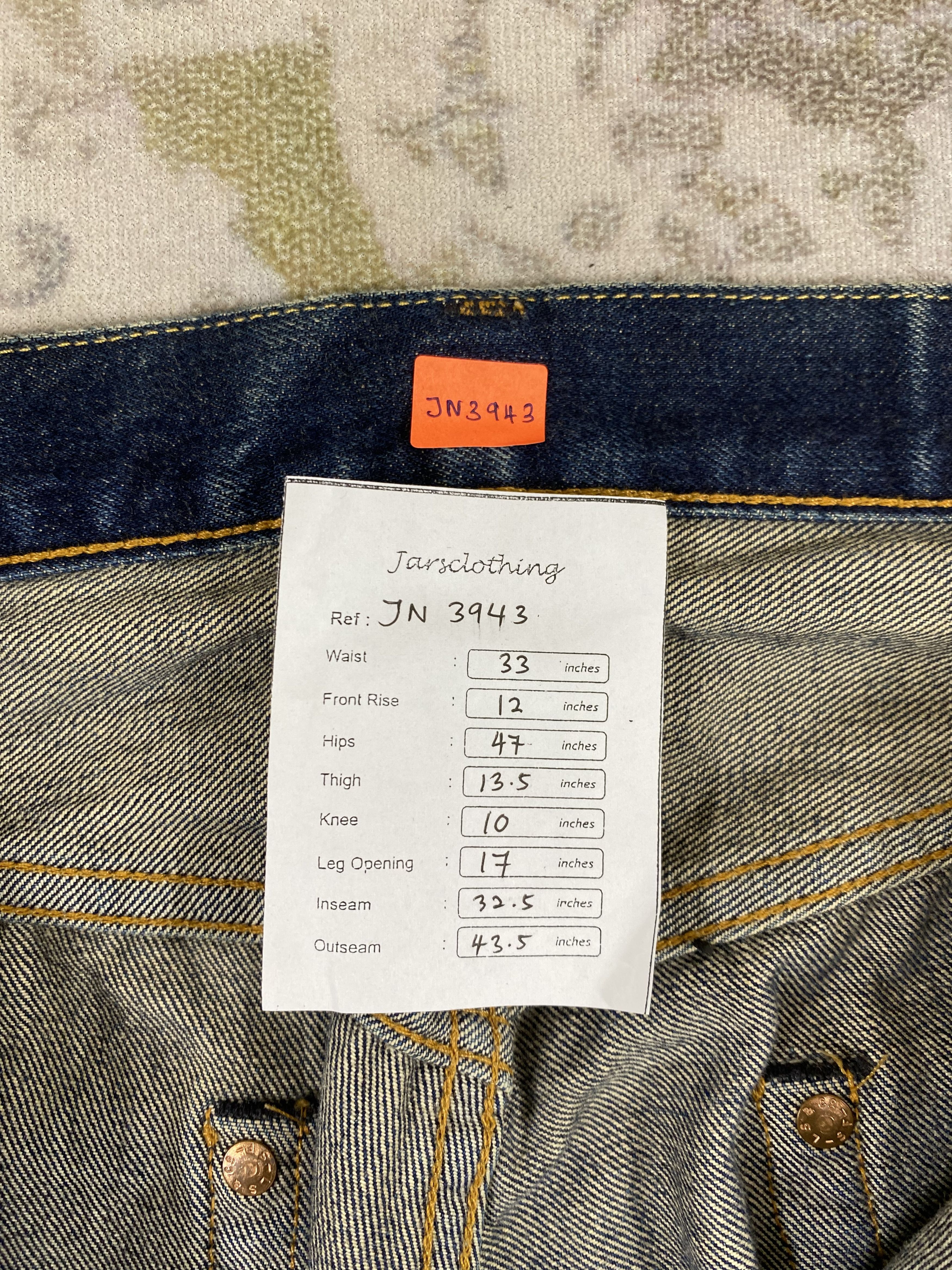 If Six Was Nine 33x32.5 Redline Vintage Levi's 501 Big E Top Button 555 Size US 33 - 7 Thumbnail