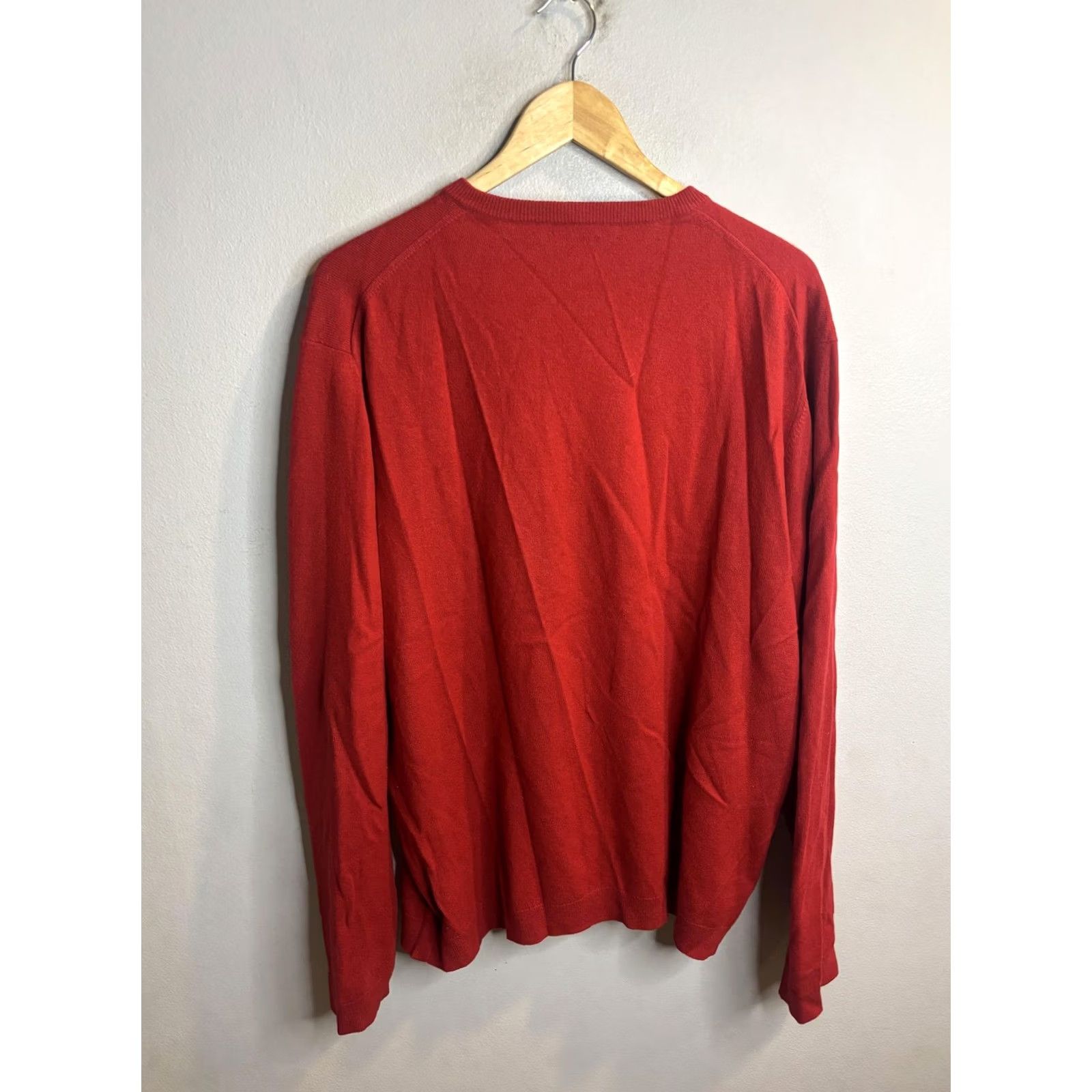 Banana Republic Banana Republic Sweater Mens XL Red Cashmere V Neck Pullover Knit Lightweight Size US XL / EU 56 / 4 - 5 Thumbnail
