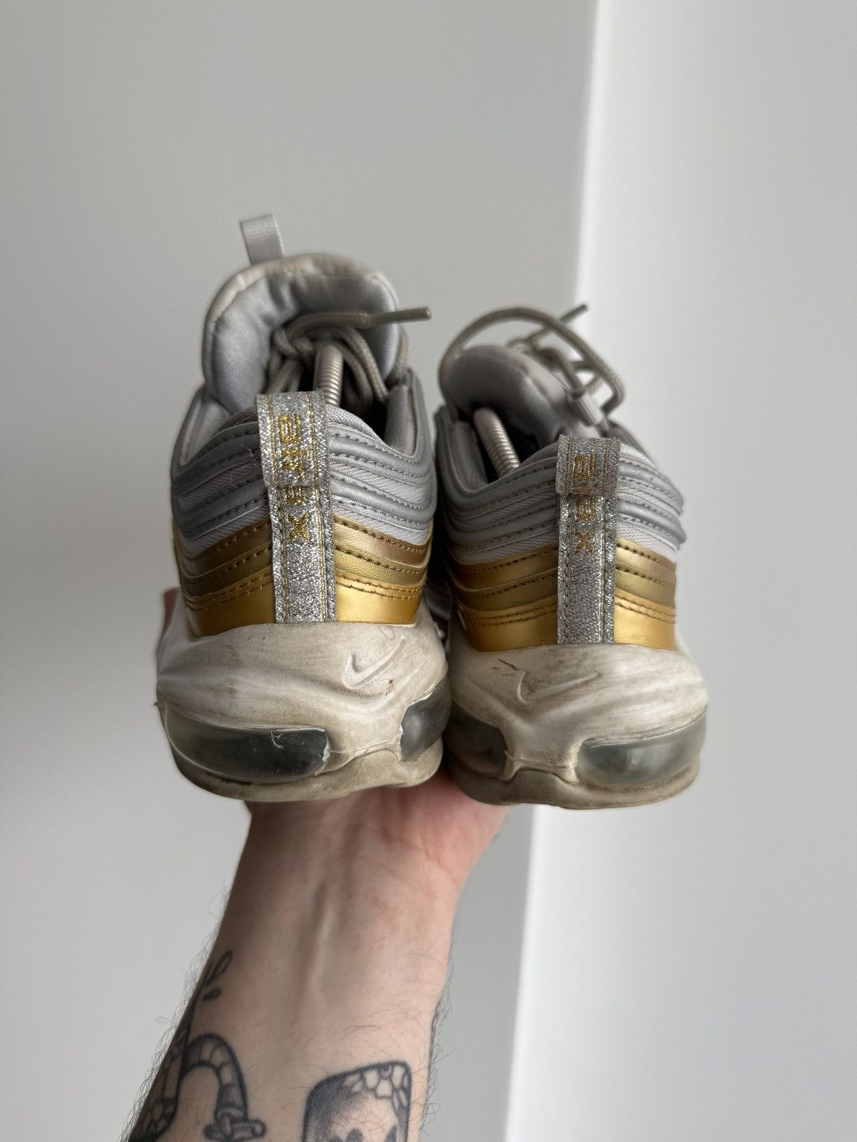 Nike Nike Air Max 97 Gold Silver Sneakers Size US 7 / IT 37 - 7 Thumbnail