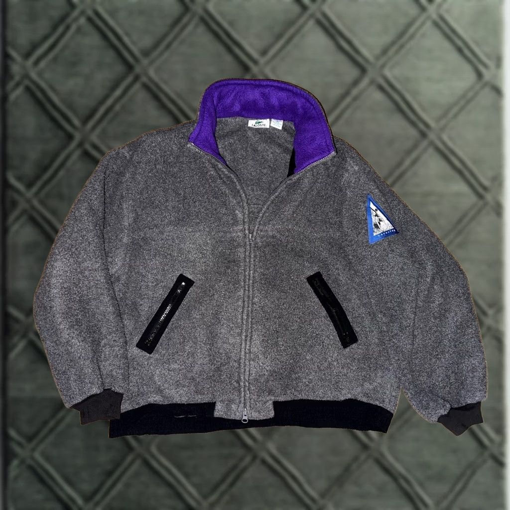 Lacoste VINTAGE Lacoste Fleece Hooded Bomber Jacket Gray Adult S 80's Mens Size US S / EU 44-46 / 1 - 1 Thumbnail