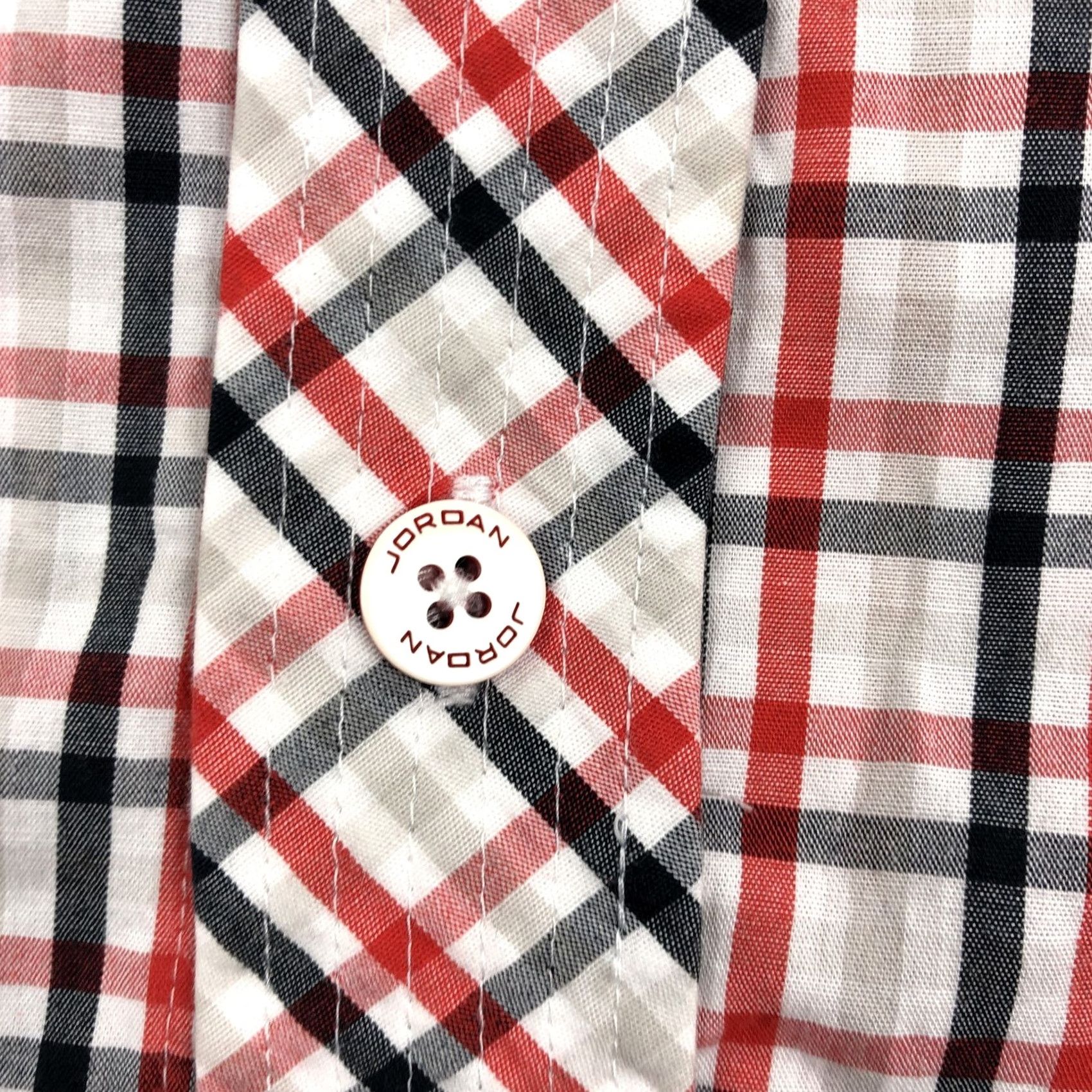 Jordan Brand Jordan Men's XL Plaid Button-Down Shirt Short Sleeve Red Black White Beige Casual Size US XL / EU 56 / 4 - 3 Thumbnail