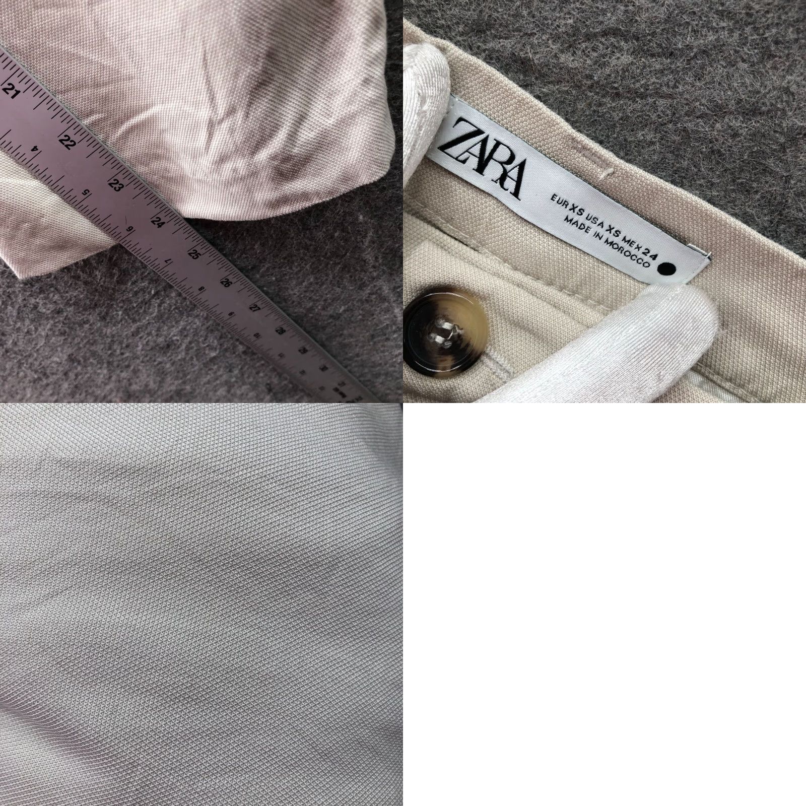 Zara VINTAGE? No — Zara Pleated Front Crop Pants Womens XS Beige Crepe High Rise Relaxed Trouser Size 26" / US 2 / IT 38 - 8 Thumbnail