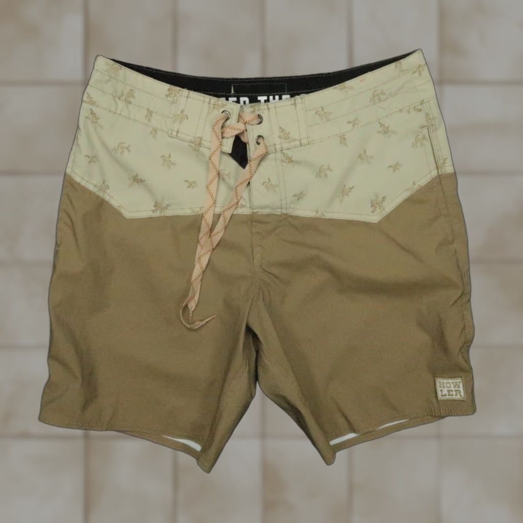 Howler Brothers Howler Brothers Board Shorts Mens 28 Brown Tan Los Vaqueros Swim Hybrid Pattern Colorblock Size US 28 / EU 44 - 1 Thumbnail
