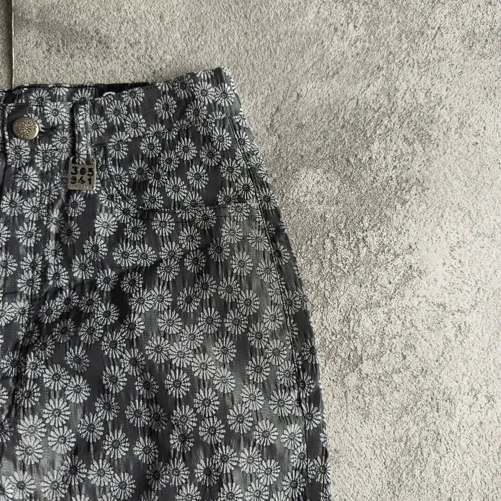 Cop Copine Cop Copine Archive Y2K Metallic Jacquard Floral Pants Size 31" - 5 Thumbnail