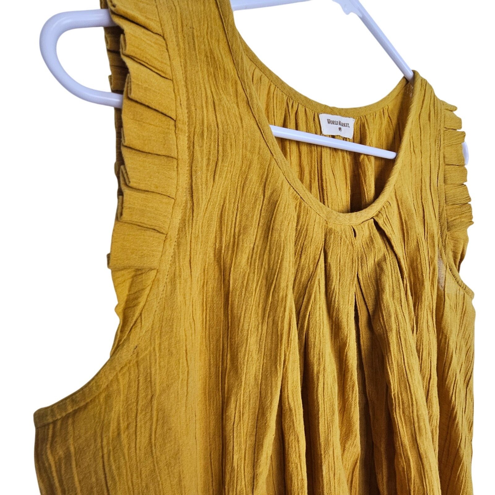Market World Market Womens Cotton Linen Tank Size S/M Mustard Boho Size S / US 4 / IT 40 - 4 Thumbnail