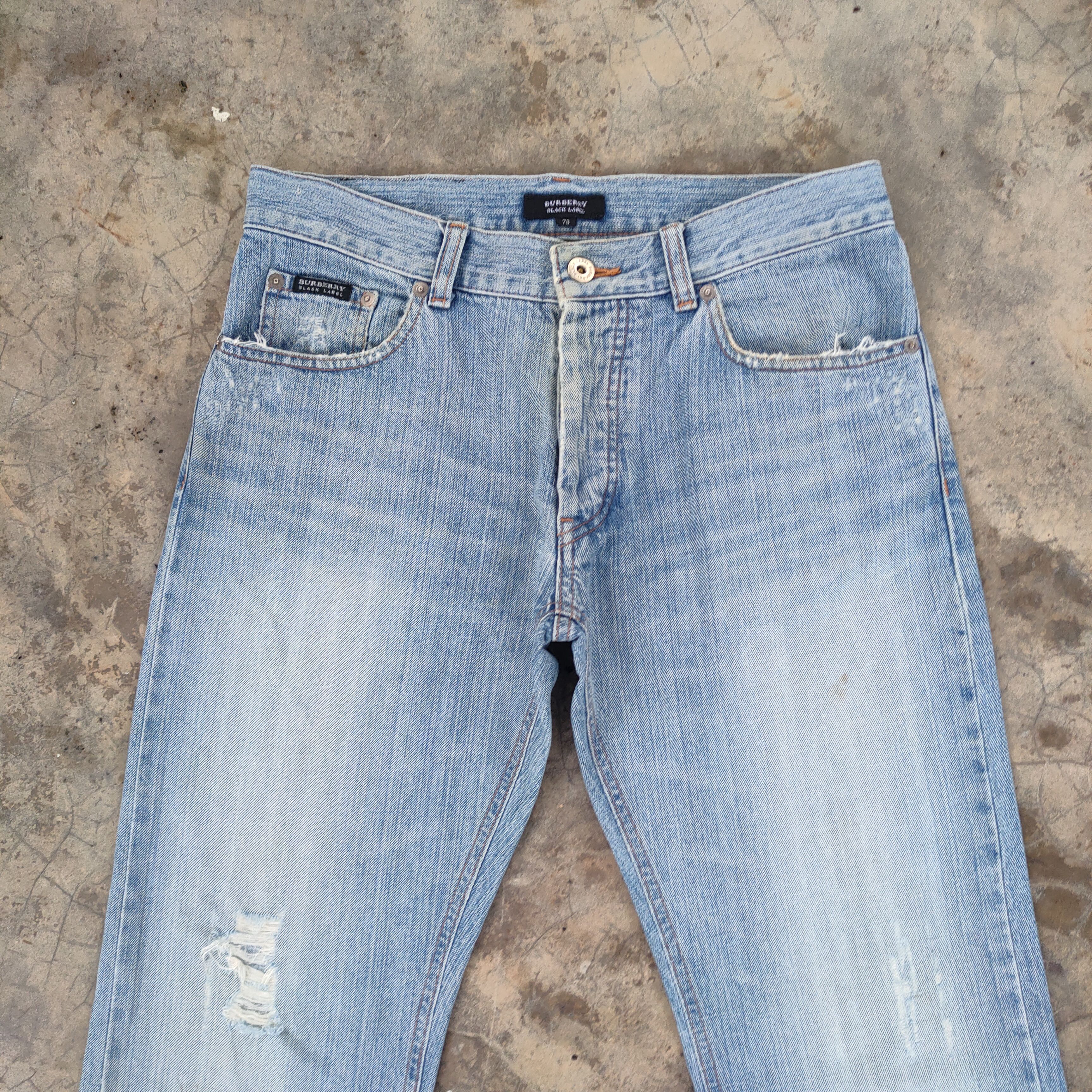 Black Label × Burberry × Jean VINTAGE BURBERRY BLACK JEANS DISTRESSED DENIM JEANS PANTS Size US 31 - 3 Thumbnail