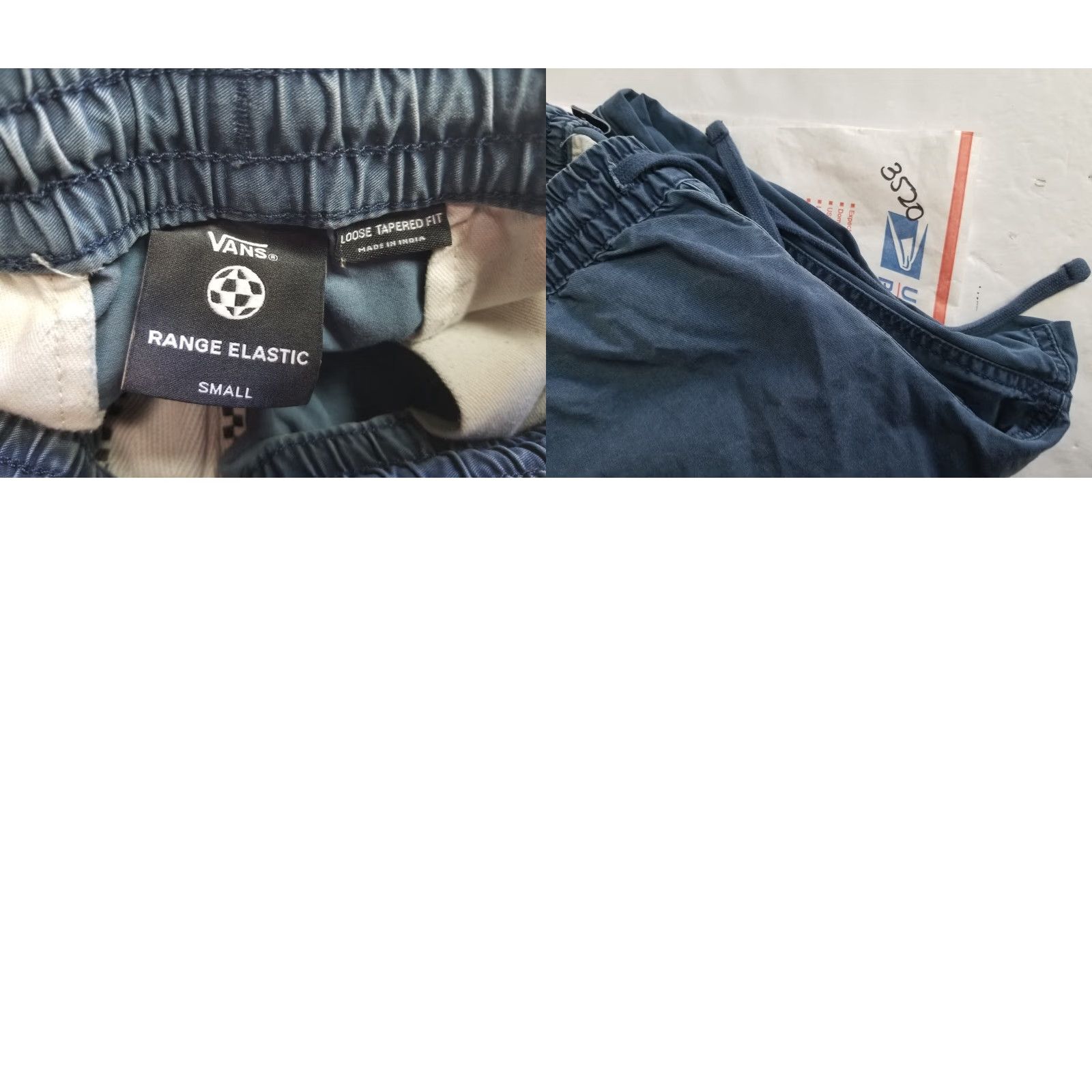 Vans Vans Pants Men S Blue Elastic Waist Drawstring Tapered Ank le Flat Front Knit Cotton Retro Skater Pockets Size US 29 - 8 Thumbnail