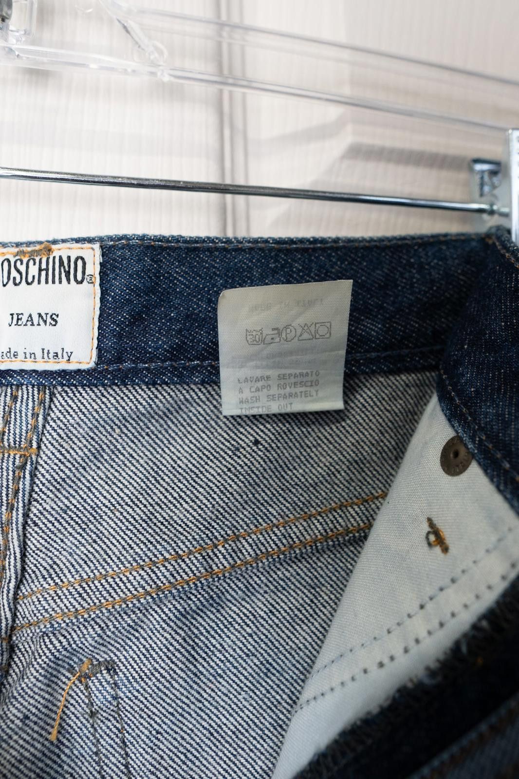 Moschino 00's Moschino Jean Dark Wash Peace Embellished Slim Fit Jean Size 32" / US 10 / IT 46 - 10 Thumbnail
