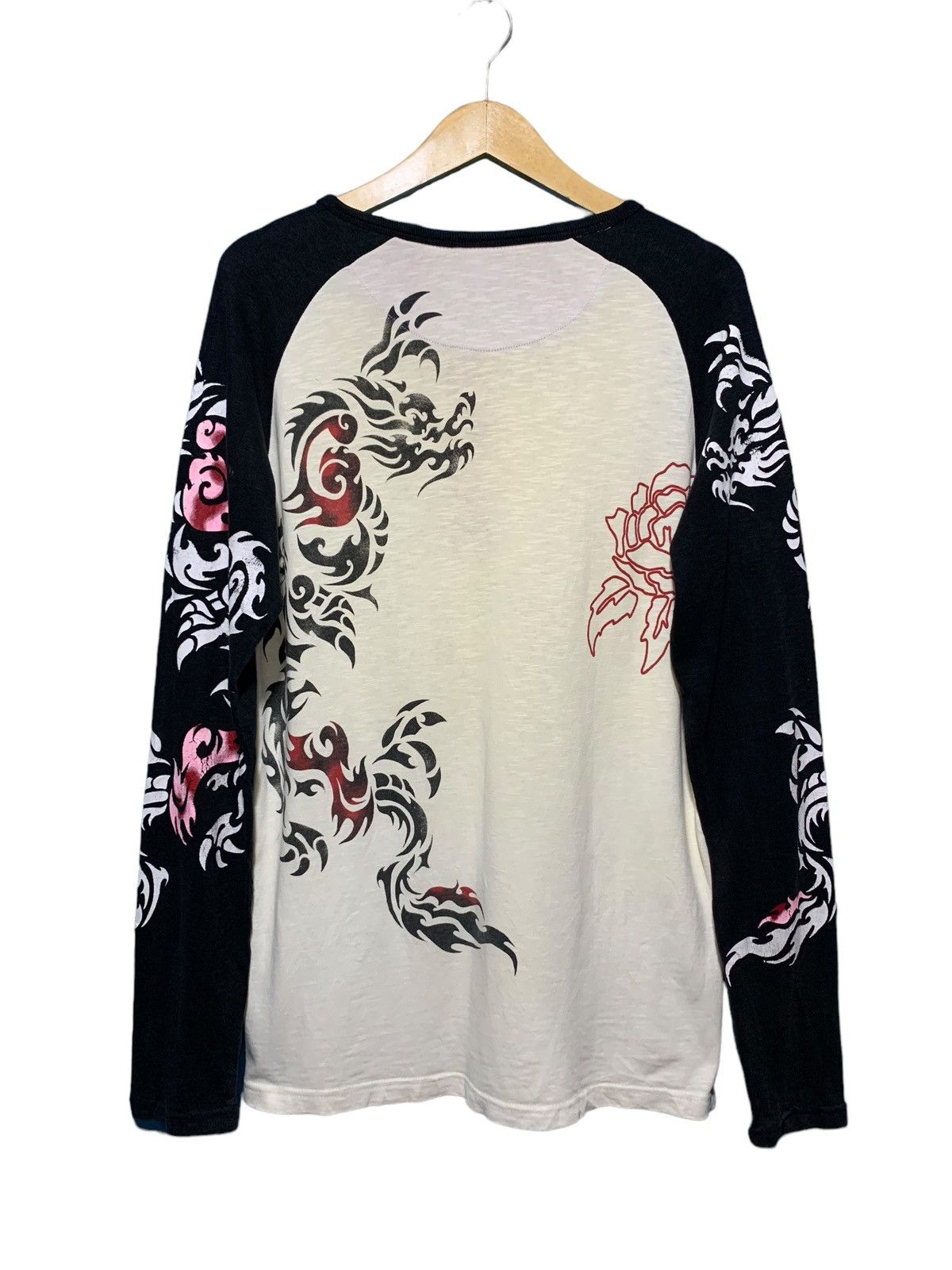 Vintage 2000s DBLD JAPAN tribal dragon tattoo sukajan longsleeve Size US L / EU 52-54 / 3 - 9 Thumbnail