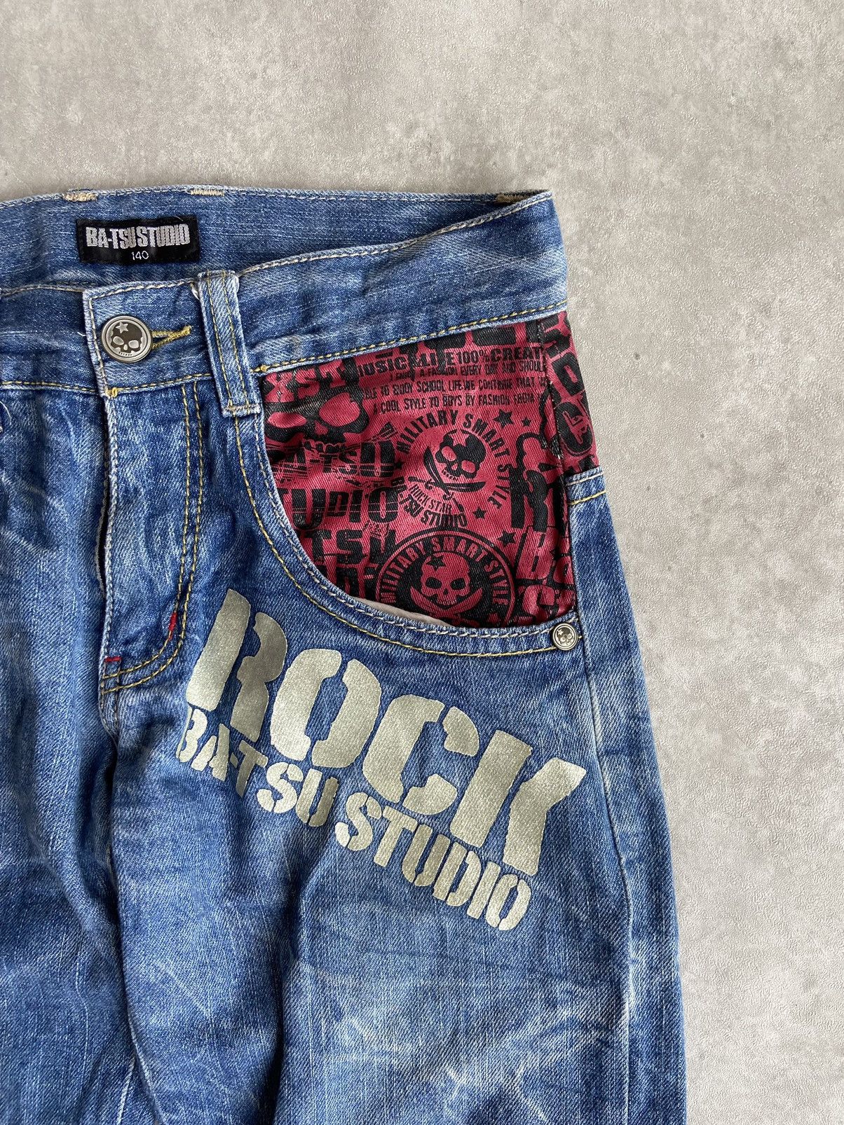 If Six Was Nine × Japanese Brand × Le Grande Bleu (L.G.B.) 💥BINDING OFFER💥Batsu Rock Studio Denim Pants Size US 29 - 3 Thumbnail