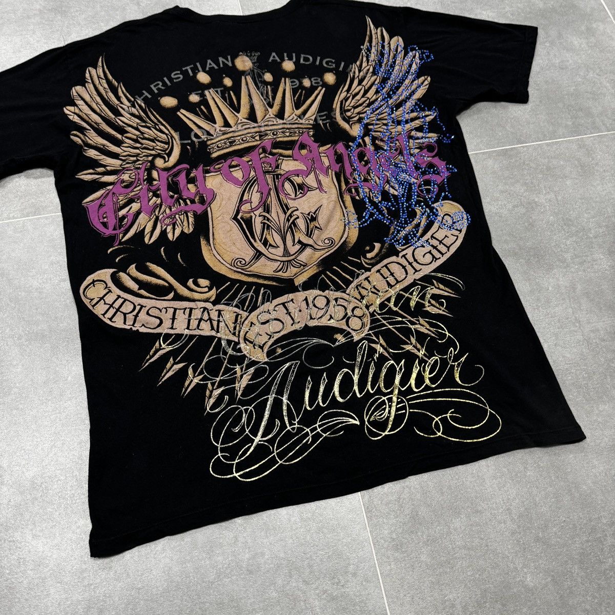 Christian Audigier Christian Audigier Los Angeles Skulls Crown Tattoo T-Shirt Size US L / EU 52-54 / 3 - 17 Thumbnail
