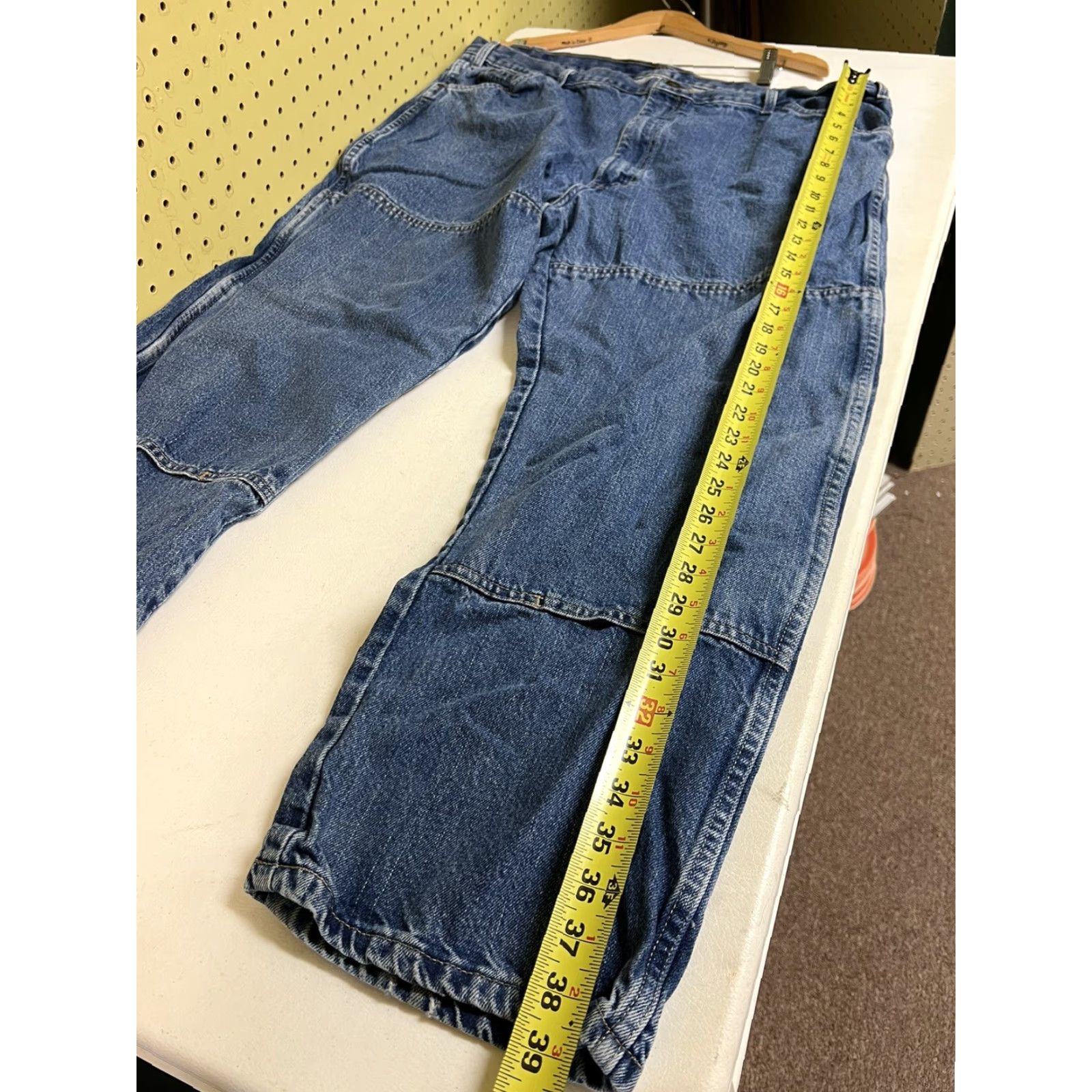Dickies Dickies Double Knee Work Pants - Denim - Workwear - Mens 42 x 30 - Blue - 90s USA Carpenter Style - Regular Fit, 5-Pocket, Belt Loops, Zipper Closure Size US 42 / EU 58 - 6 Thumbnail