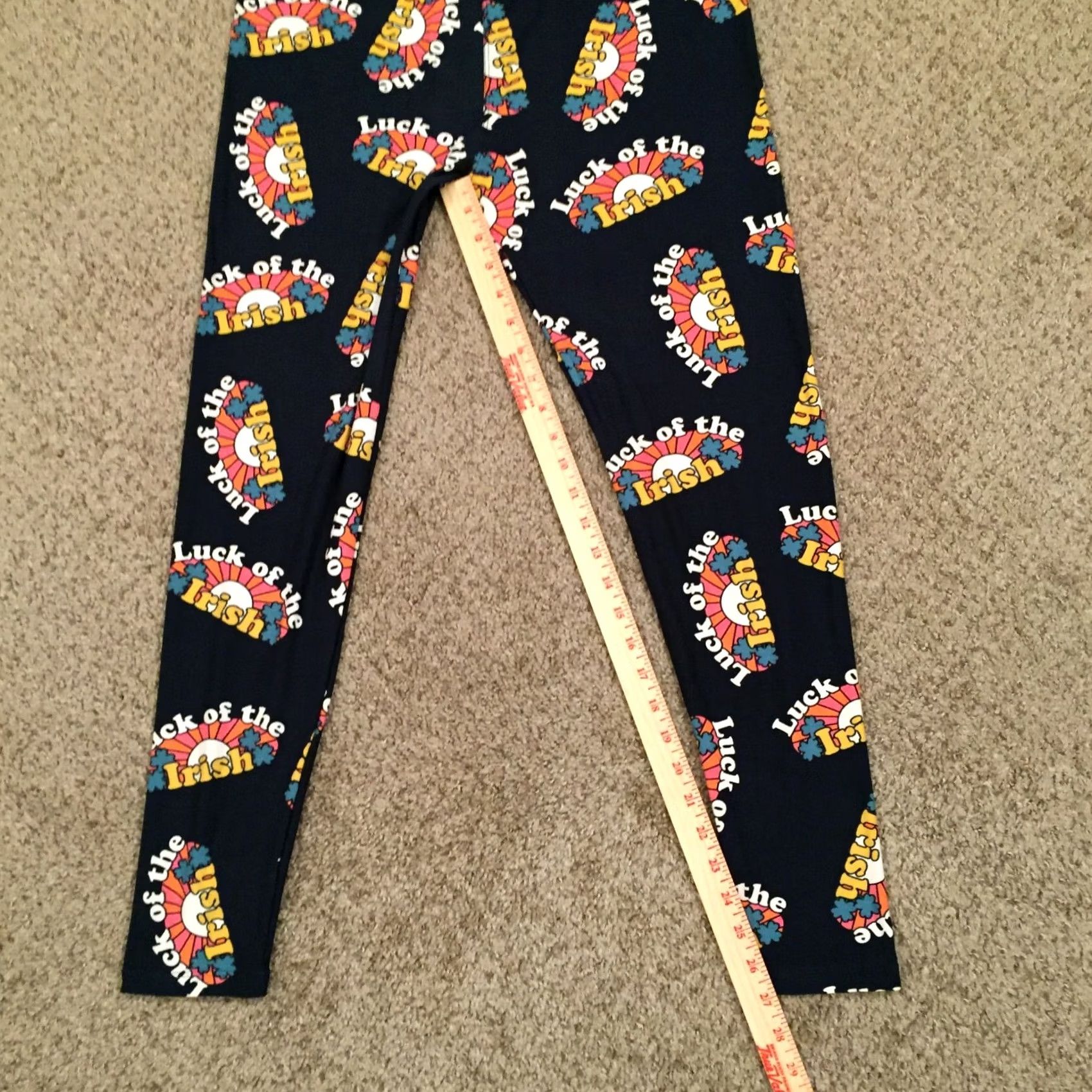 Vintage LuLaRoe Leggings Tall & Curvy TC Blue Luck Of The Irish NWOT Size 24" / US 00 / IT 34 - 4 Thumbnail