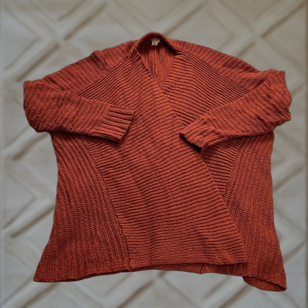 Mossimo Mossimo Chunky-Knit Cardigan Sweater Women’s Medium Rust Orange Long Sleeve Casual Fall Outdoor Size M / US 6-8 / IT 42-44 - 1 Thumbnail