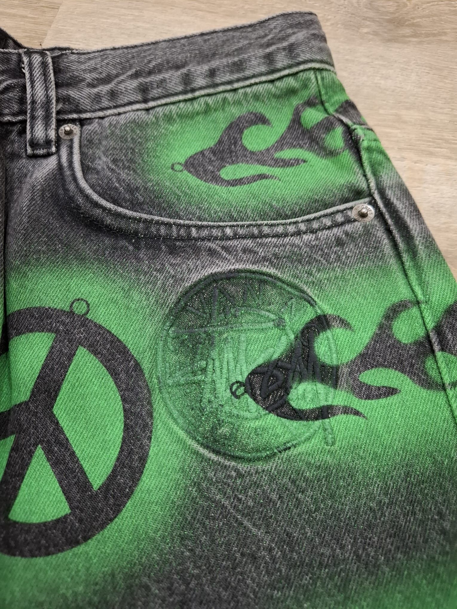 Dries Van Noten × Stussy Hand-Stencilled Denim Jeans Size US 30 / EU 46 - 6 Thumbnail