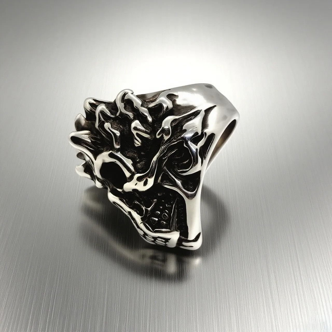 Jewelry Skull Titanium Steel Ring Size ONE SIZE - 3 Thumbnail