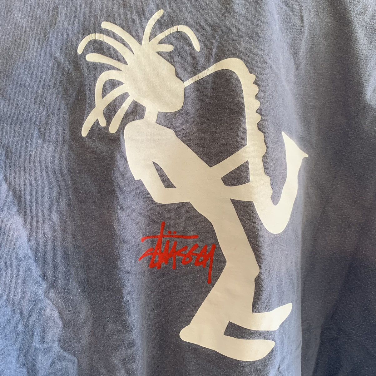 Other Vintage Thrashed Distressed Sun Faded Stussy Stickman Tee Size US L / EU 52-54 / 3 - 10 Thumbnail