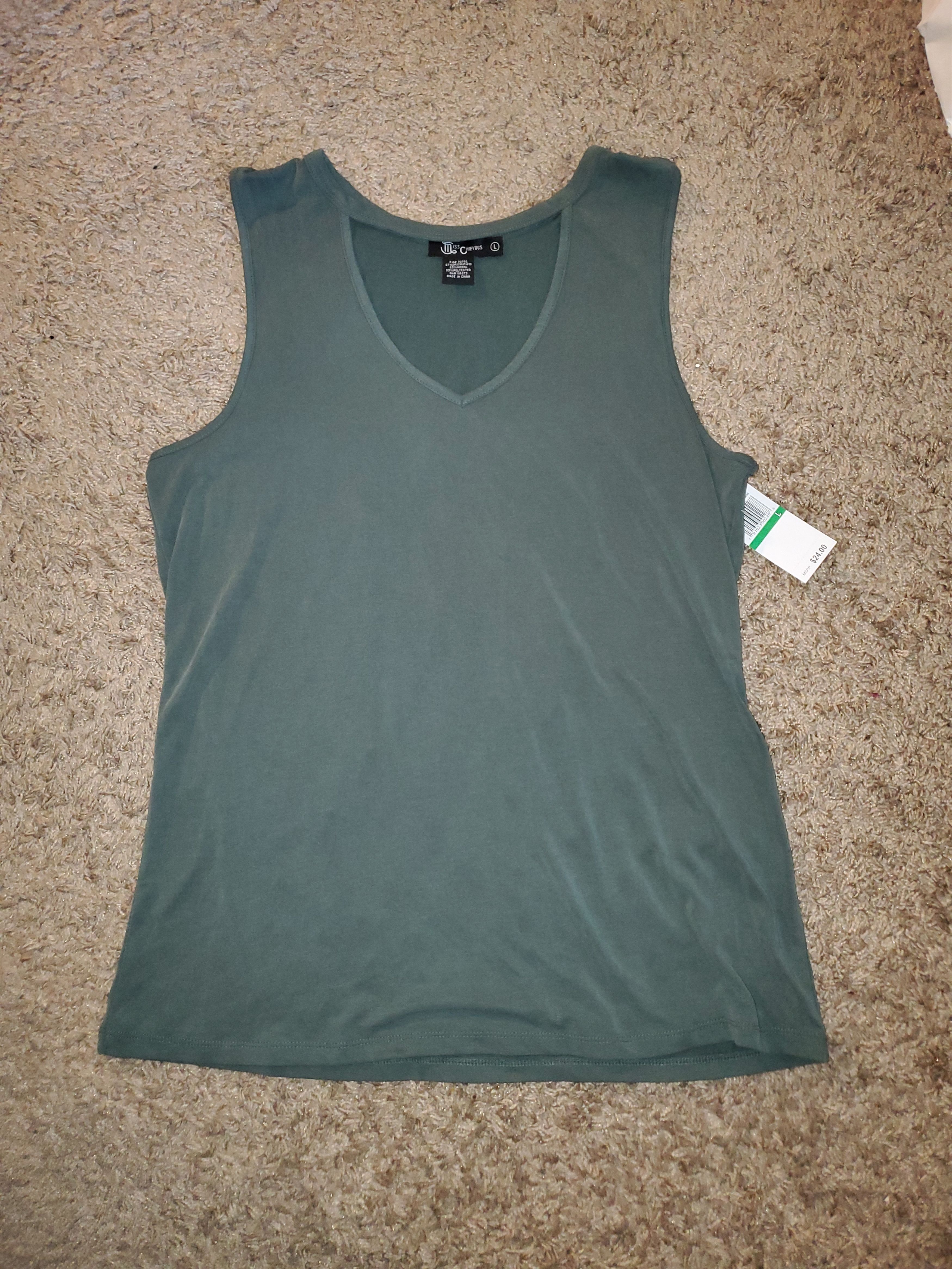 Other *NWT* Miss Chievous Blue/Green Moss Colored Top (size L) Size L / US 10 / IT 46 - 2 Thumbnail
