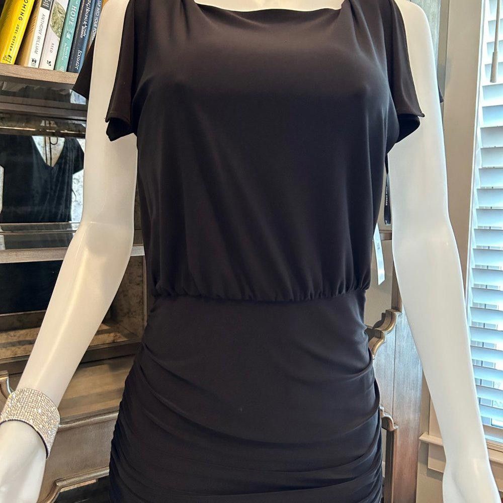 Designer Julia Jordan Ruched Split Sleeve Jersey Dress Size L / US 10 / IT 46 - 6 Thumbnail