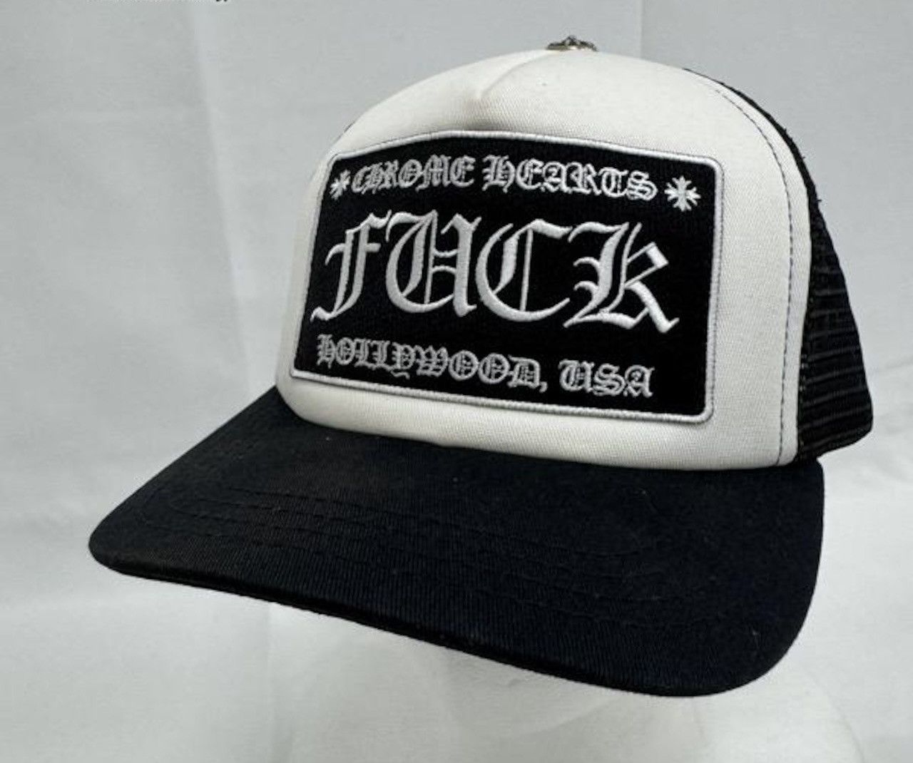 Old Chrome Hearts fuck trucker hat