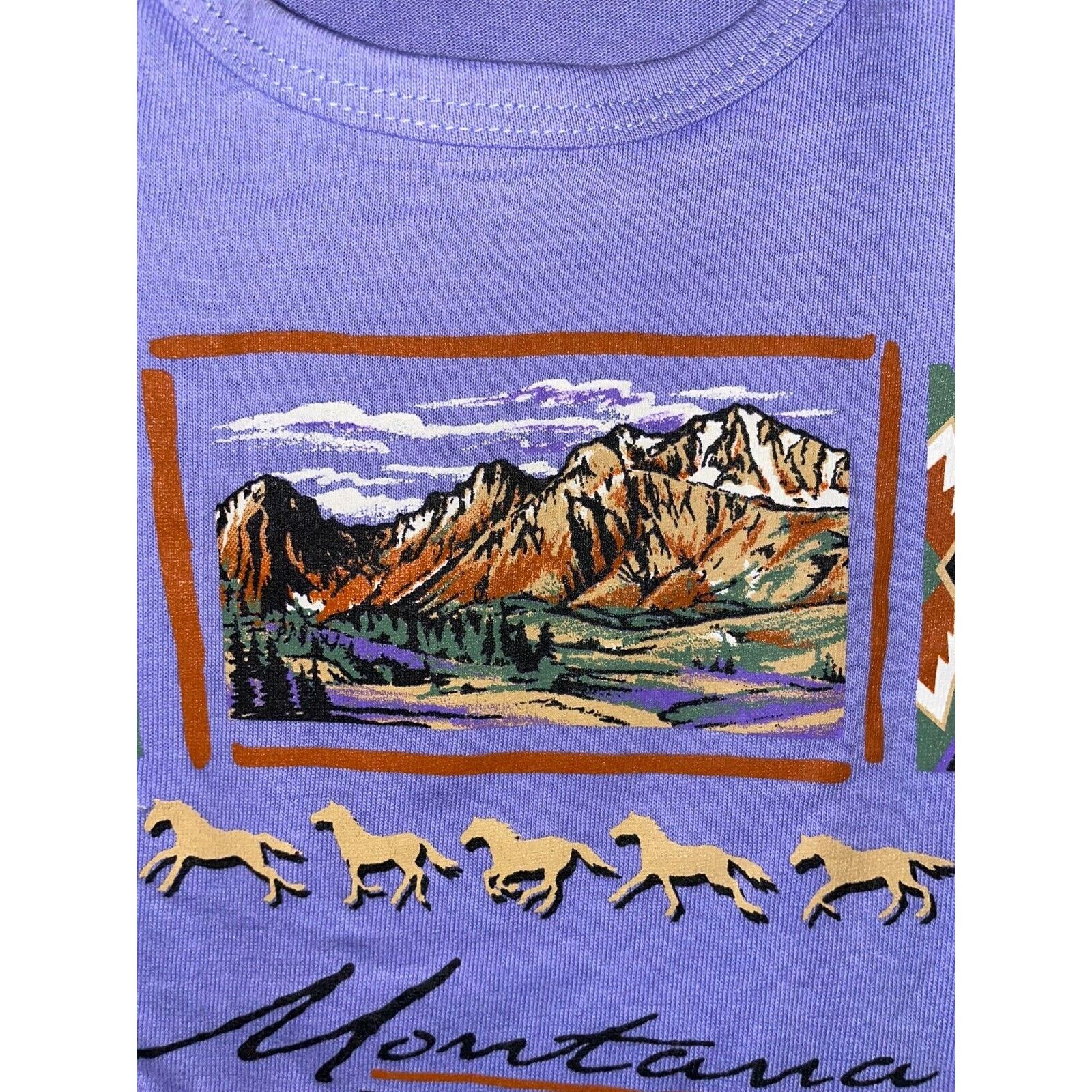Anvil Womens Montana Big Sky Country Shirt Horse Nature Top Tee Size M / US 6-8 / IT 42-44 - 2 Thumbnail