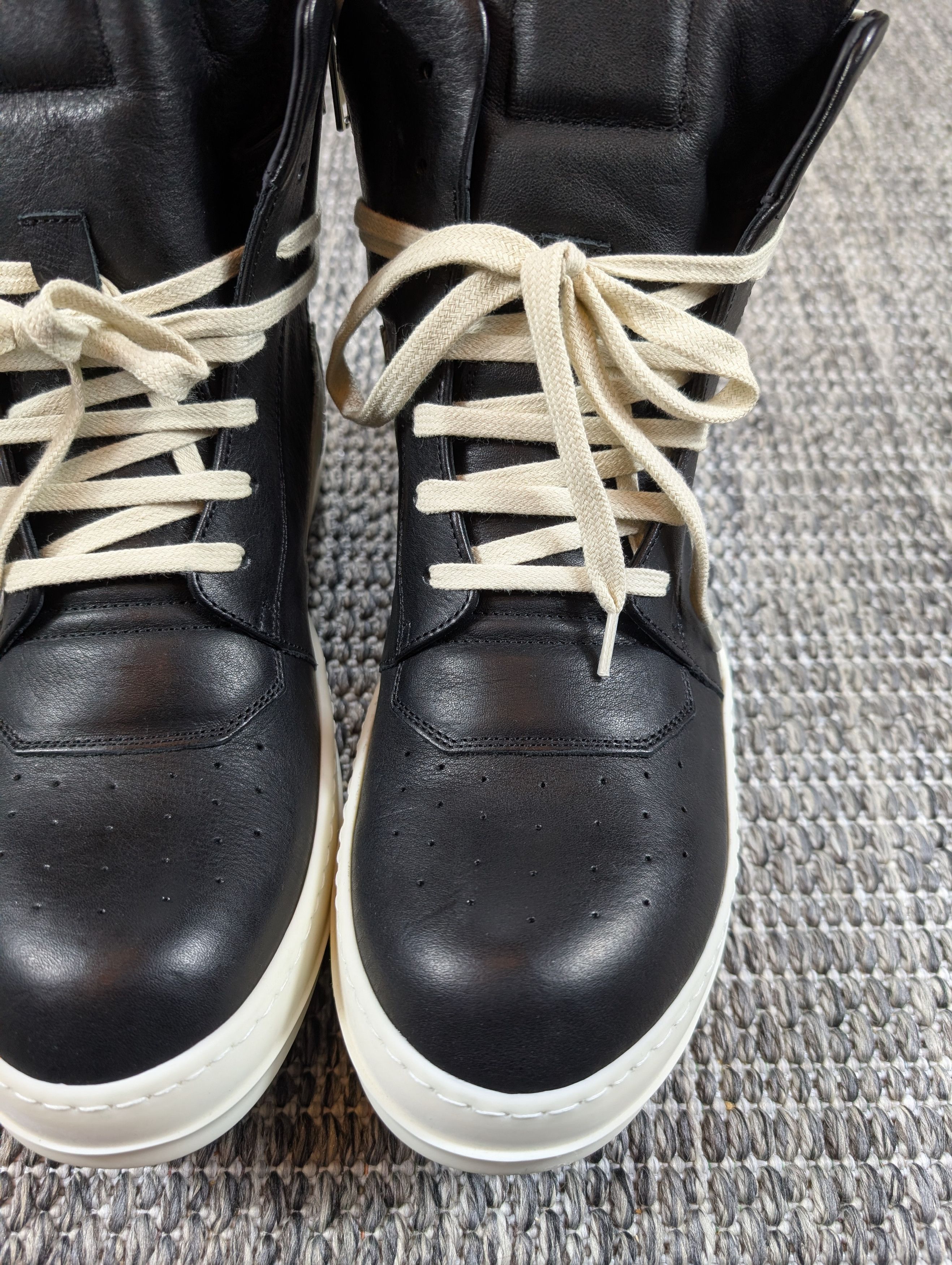 Rick Owens Rick Owens Mainline Geobasket Black / White Milk Size US 8.5 / EU 41-42 - 3 Thumbnail