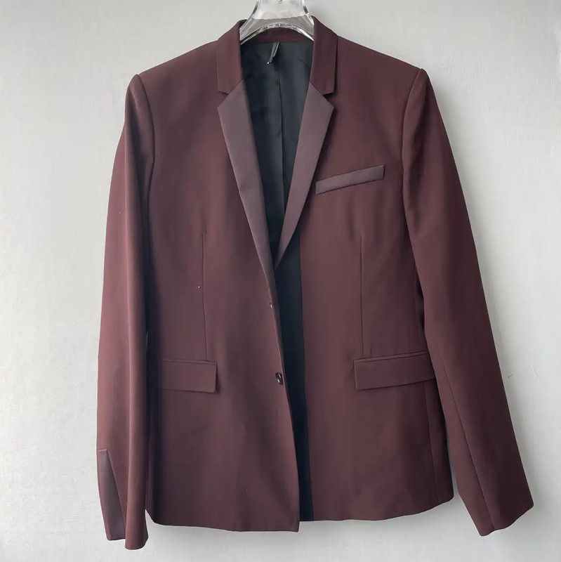 Dior Men's Burgundy Blazer Jacket 0089