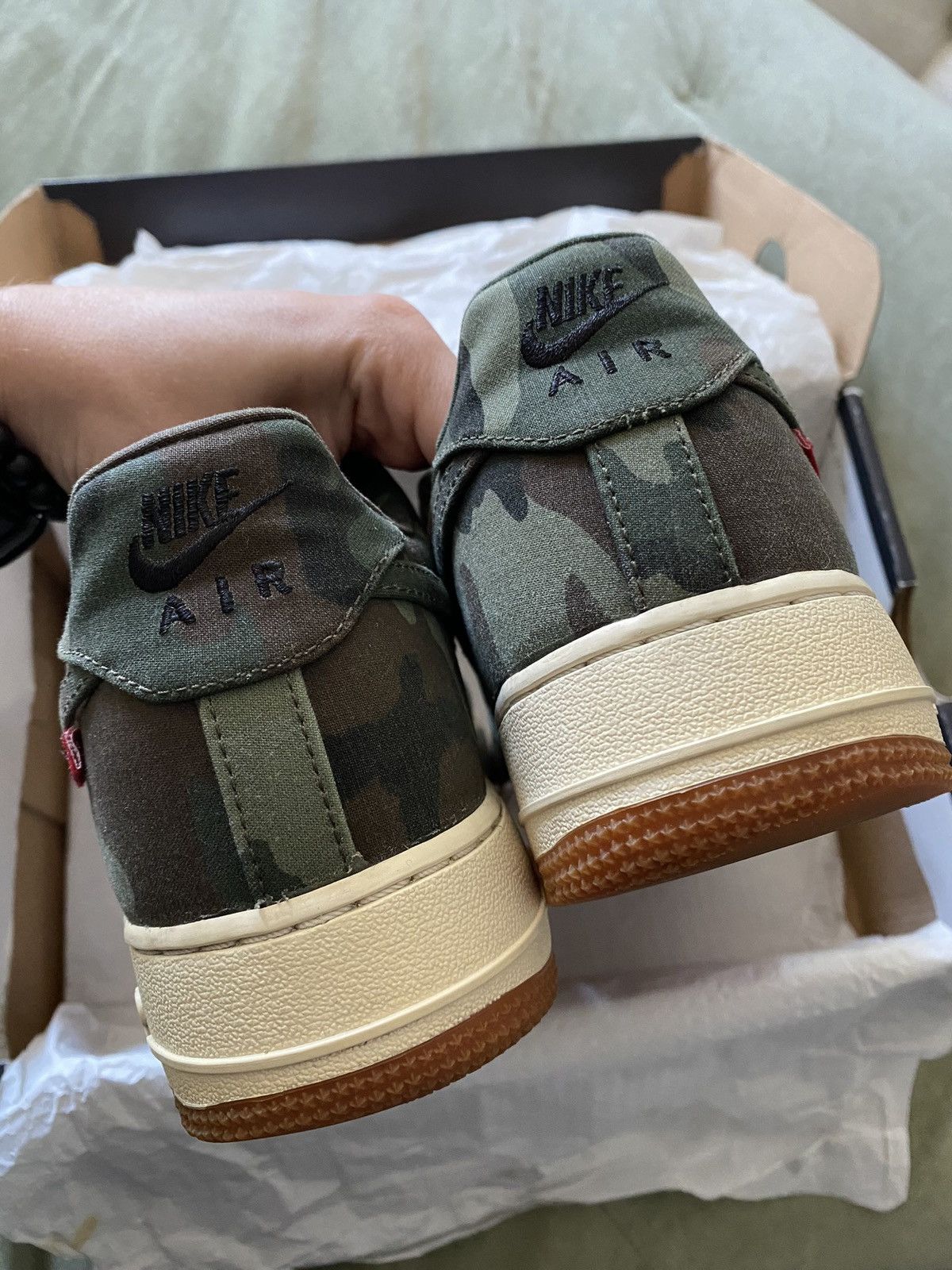 Nike × Supreme Supreme Nike Air Force 1 Camo Canvas Size US 8.5 / EU 41-42 - 4 Thumbnail
