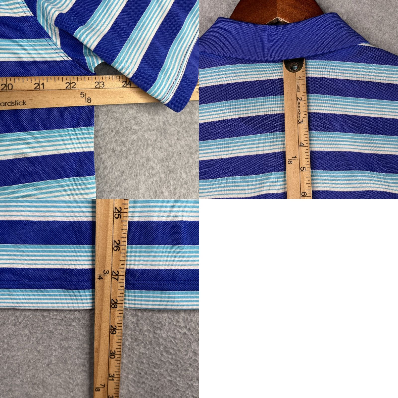 Nike Nike Golf Tour Performance Polo Shirt Mens L Blue Striped Size US L / EU 52-54 / 3 - 8 Thumbnail