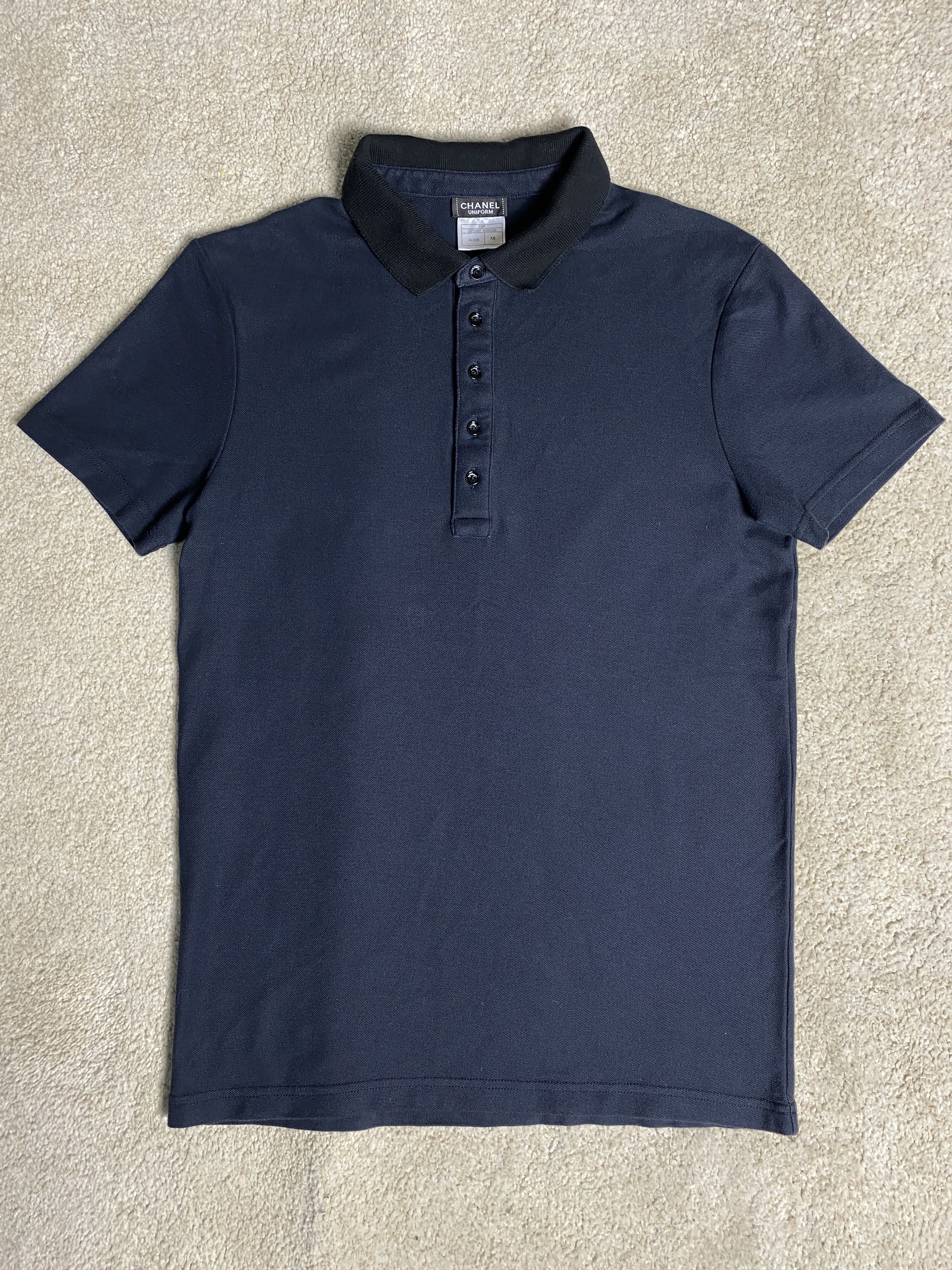 image of Chanel Uniform Polo T-Shirt Tee in Navy, Men's (Size Small)