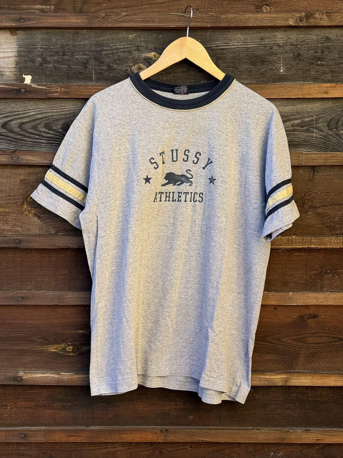 Stussy × Vintage 1980’s Stussy Athletics Lion Grey vintage t-shirt tee USA Size US L / EU 52-54 / 3 - 1 Thumbnail