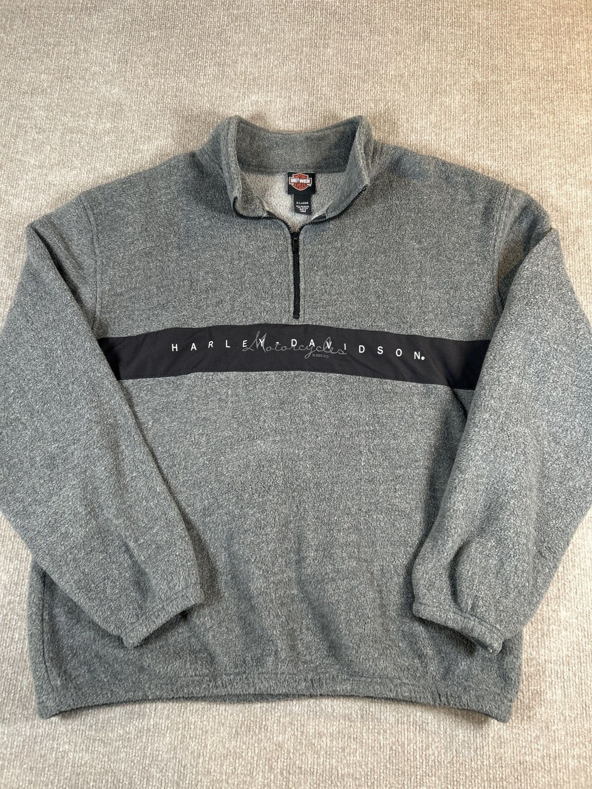 Harley Davidson Harley-Davidson Men’s 1/4 Zip Fleece 0196 Size US XL / EU 56 / 4 - 1 Thumbnail