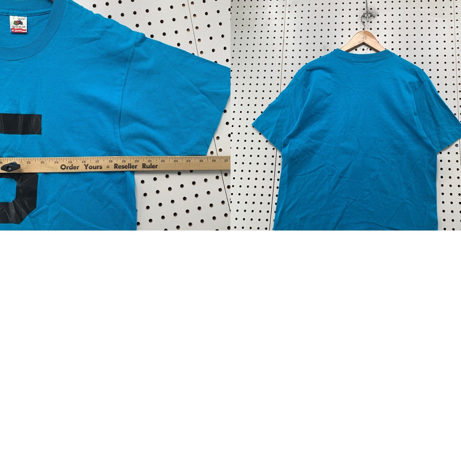 Fruit Of The Loom VINTAGE Fruit of the Loom Shirt Mens L Blue 90s USA Short Sleeve Cotton T-Shirt Size US L / EU 52-54 / 3 - 8 Thumbnail