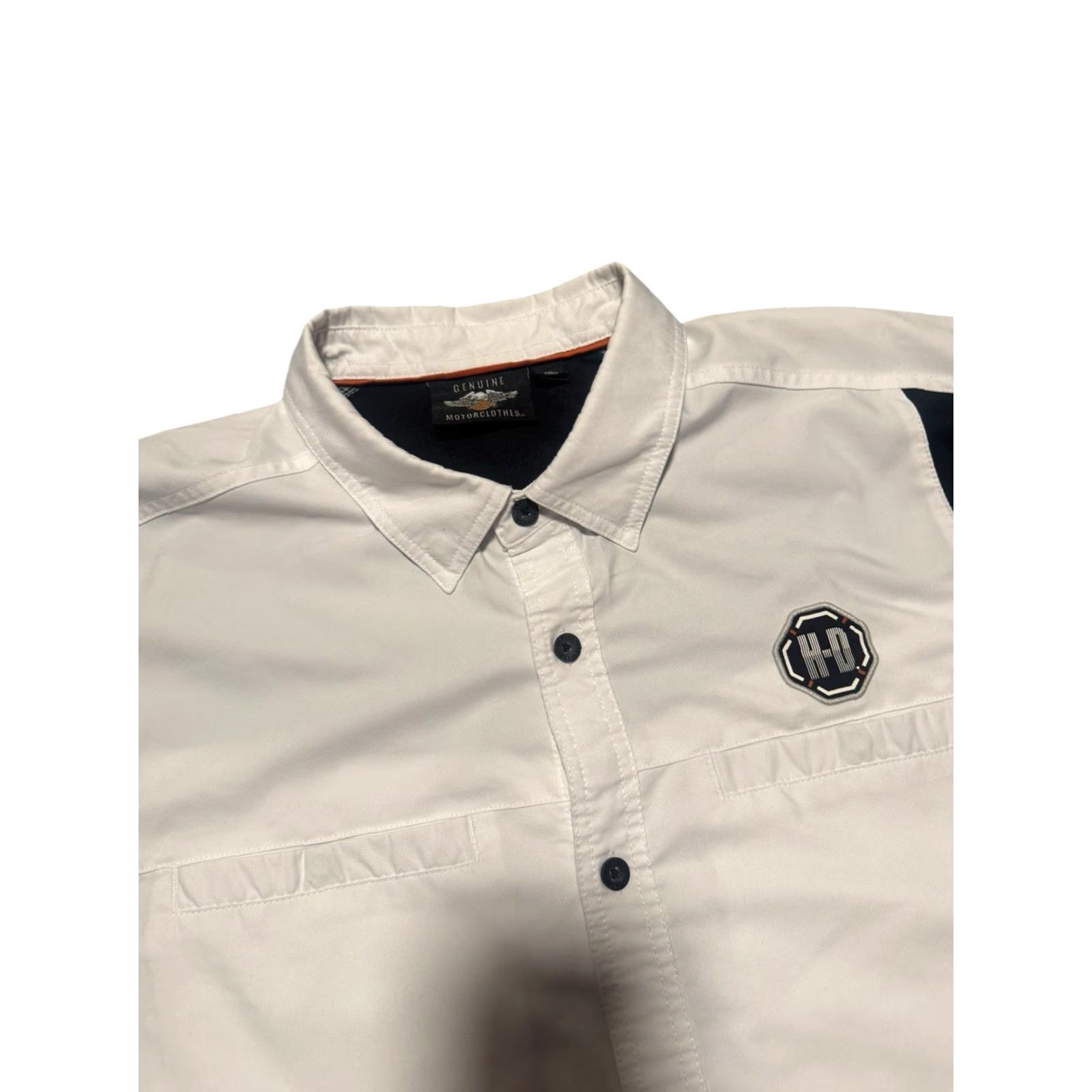 Harley Davidson VINTAGE Harley-Davidson Button Shirt 2XL Mens Casual Workwear Biker Motorcycle Grunge Y2K Ivory Solid Short Sleeve Embroidered Pockets Size US XXL / EU 58 / 5 - 5 Thumbnail