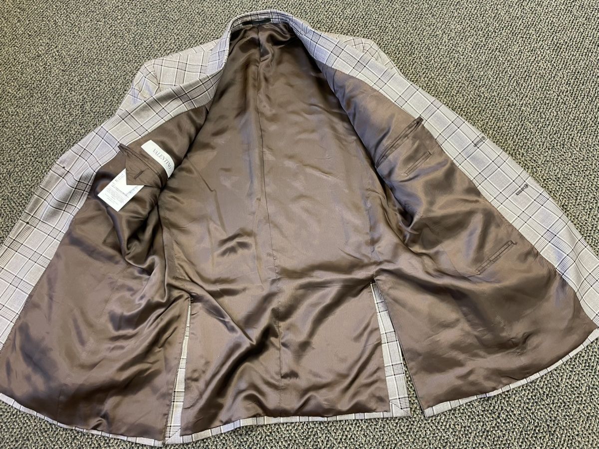 Valentino Check Print Wool & Silk Jacket Size 42R - 11 Thumbnail