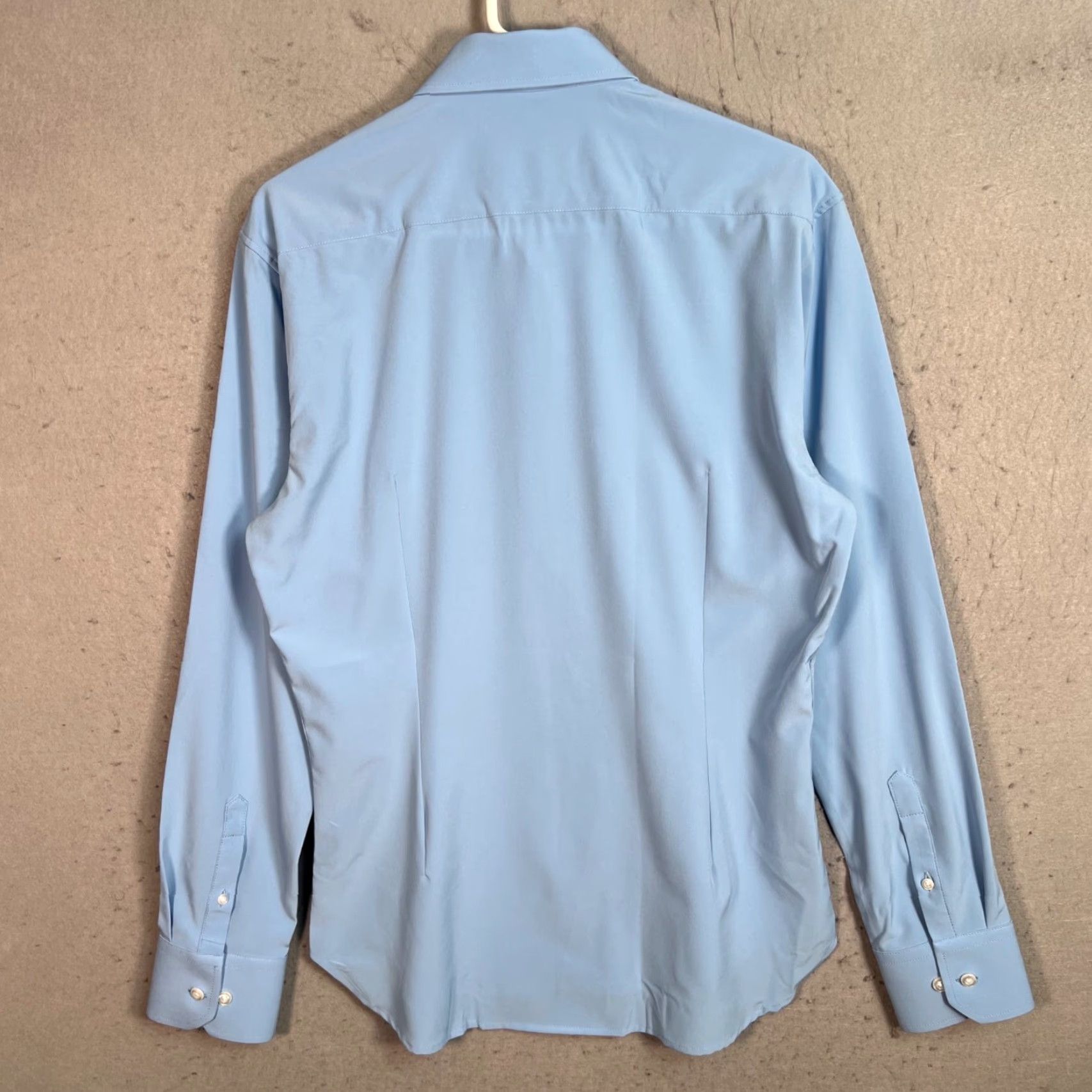 Vintage All Citizens Mens Medium Athletic Tailored Fit Shirt Light Blue Polyester Blend Size US M / EU 48-50 / 2 - 2 Thumbnail