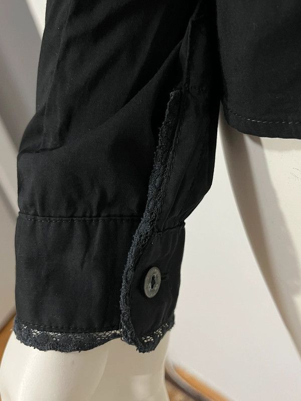 Dolce & Gabbana D&G Black Lace Trim Shirt SS 2006 Size L / US 10 / IT 46 - 6 Thumbnail