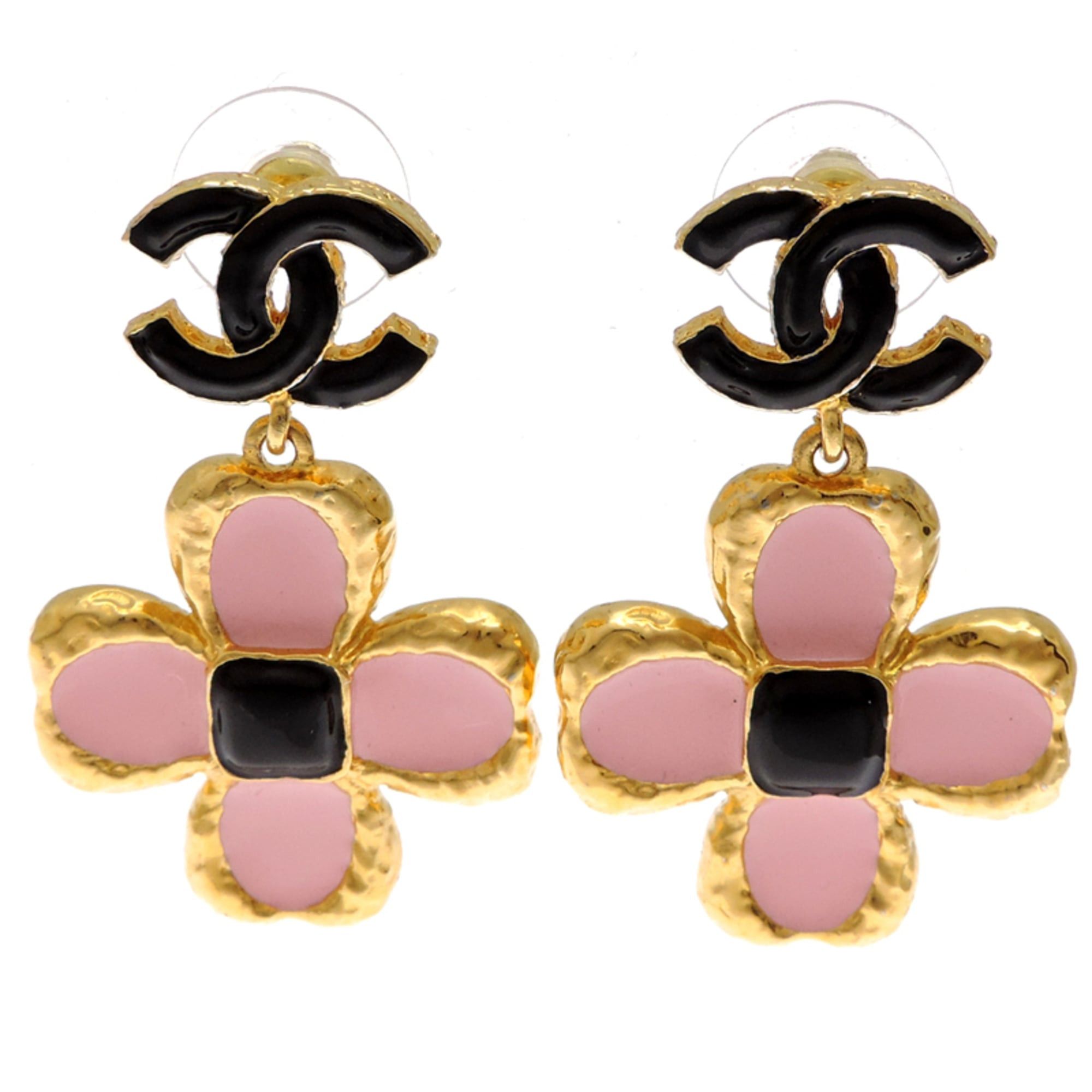 Chanel Chanel Coco Mark Flower Women's Earrings ABC244 Black Size ONE SIZE - 1 Thumbnail