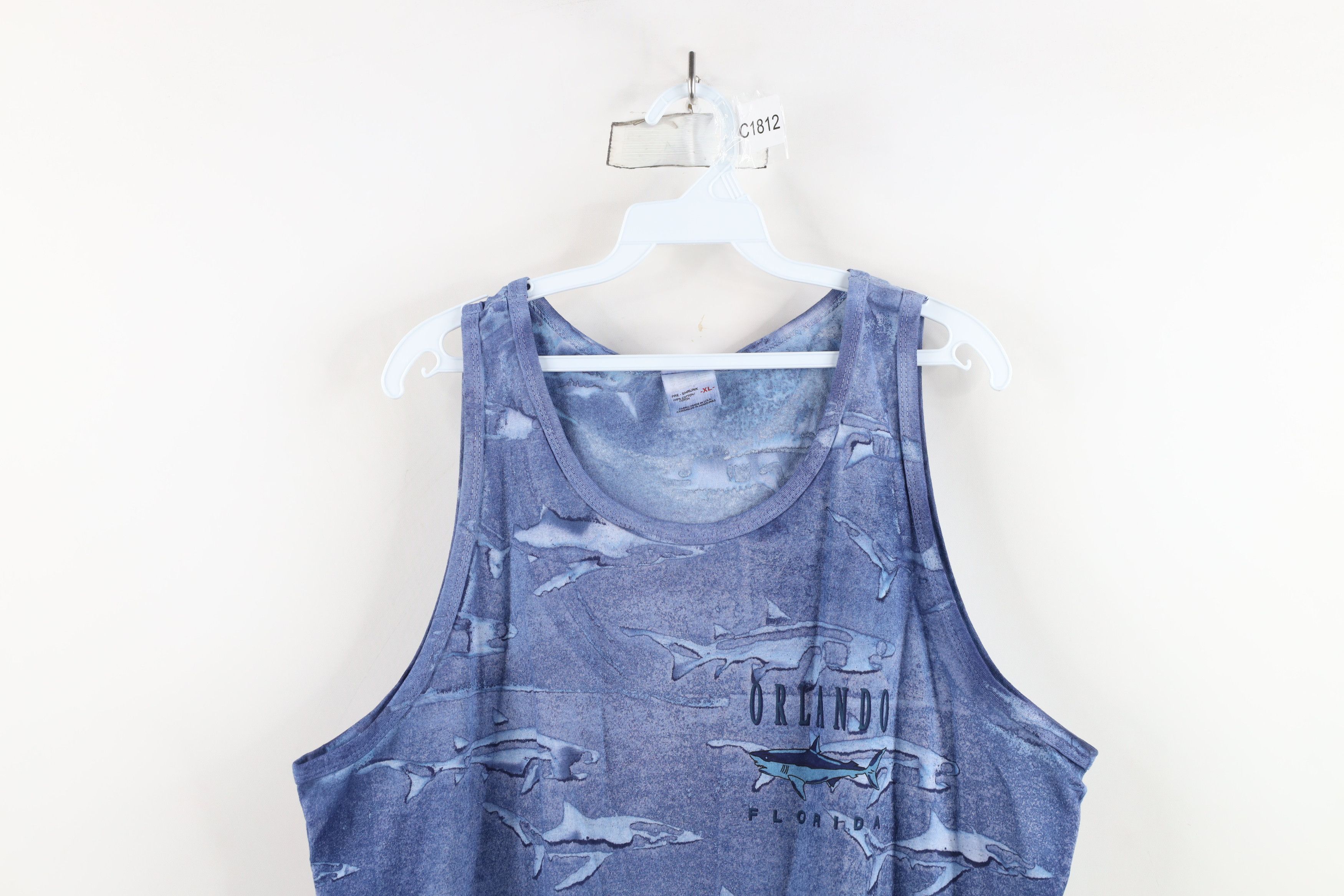 Vintage Vintage 90s Streetwear Shark All Over Print Tank Top T-Shirt Size US XL / EU 56 / 4 - 2 Thumbnail